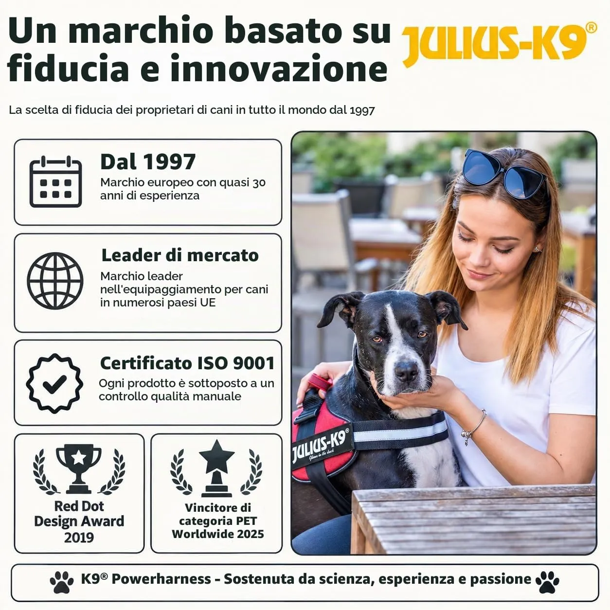 Julius-K9 Pettorina K9, Blu (Indaco), 2XL/3 - immagine 8