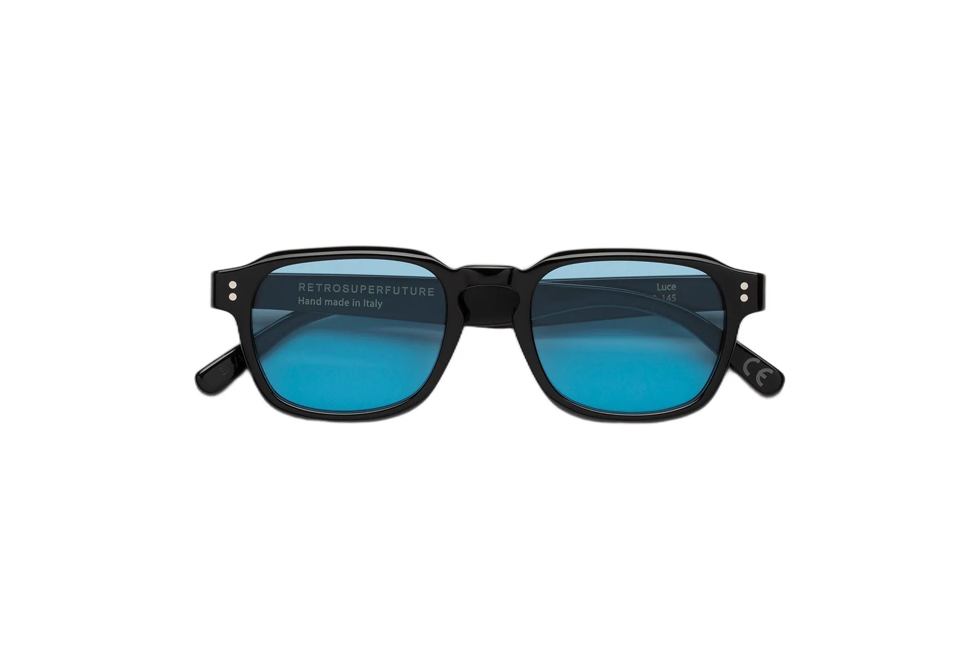 Retrosuperfuture EJH LUCE BLACK AZURE Occhiali da sole Acetato Nero Azzurro Squadrata Normale - immagine 2