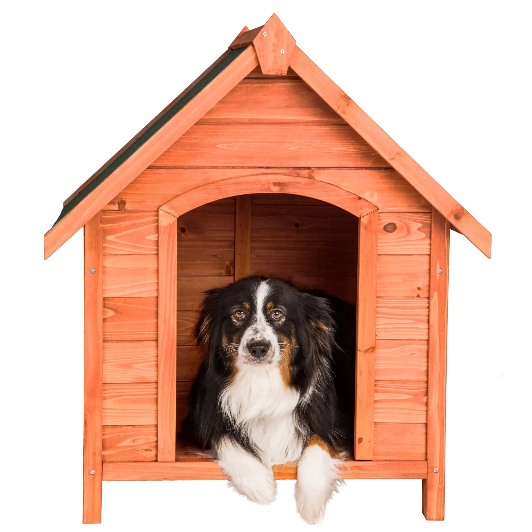 tectake® Cuccia per Cani, Casetta in Legno Impregnato, Cuccia Cane Interno e Esterno, Pavimento Estraibile, Tetto a Punta Resistente alle Intemperie, Facile da Pulire, Dimensioni 72x65x83 cm - immagine 2
