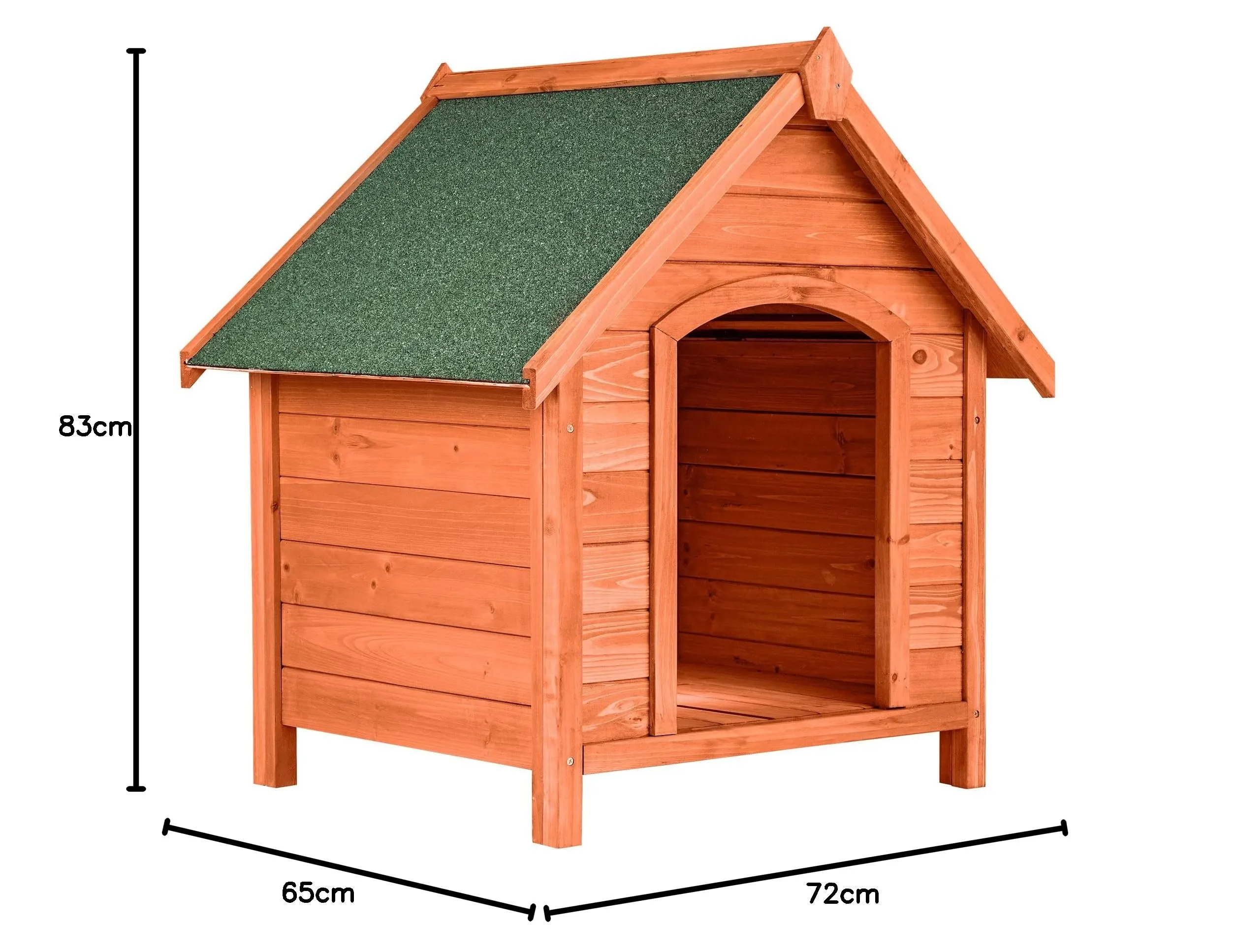 tectake® Cuccia per Cani, Casetta in Legno Impregnato, Cuccia Cane Interno e Esterno, Pavimento Estraibile, Tetto a Punta Resistente alle Intemperie, Facile da Pulire, Dimensioni 72x65x83 cm - immagine 7