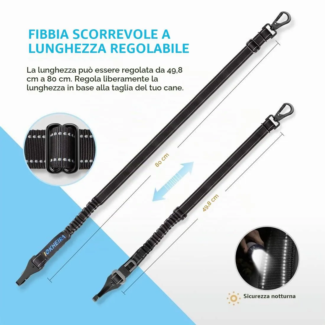 Iokheira Cintura di Sicurezza per Cani, 3 in 1 Multifunzione Cintura Sicurezza Cani, Cablaggio Elastico di Sicurezza Riflettente Regolabile (nero) - immagine 5