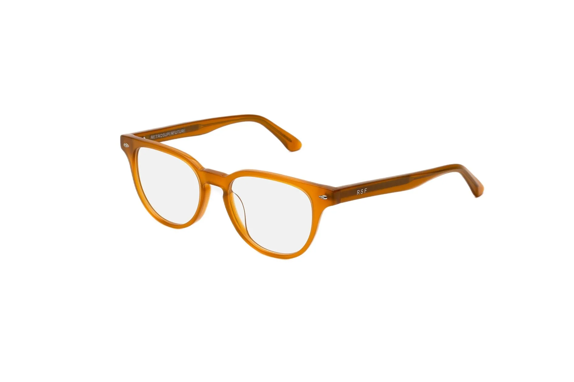 Retrosuperfuture 8TR NUMERO 162 MIELE Montature da vista Acetato Giallo Rotonda - immagine 1