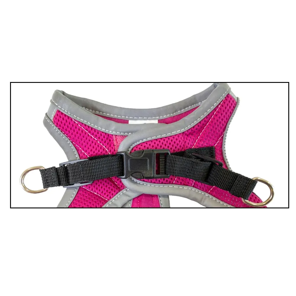 Croci Pettorina per Cani Hiking Reflective, Misura S, colore fuxia - immagine 3