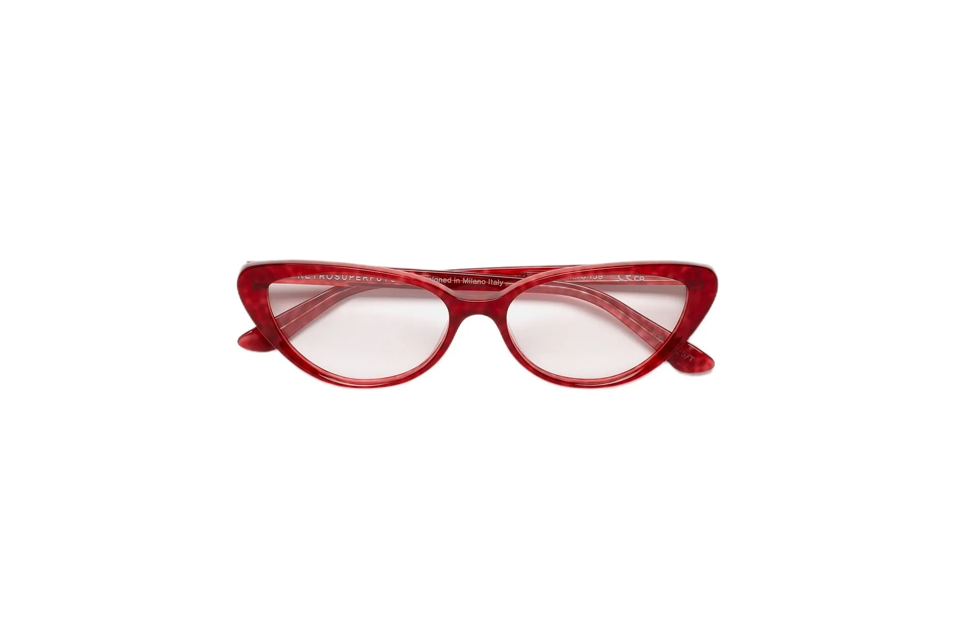 Retrosuperfuture HXK NUMERO 159 MARMELLATA Montature da vista Acetato Rosso Cat Eye - immagine 2