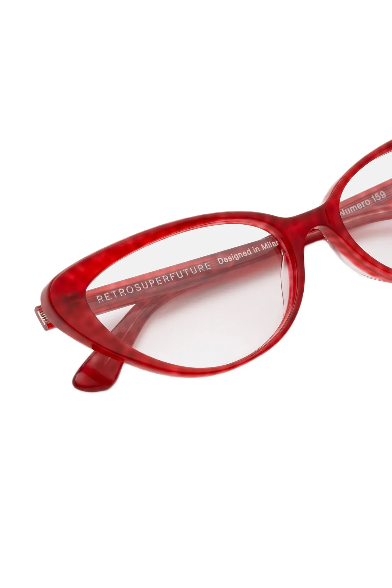 Retrosuperfuture HXK NUMERO 159 MARMELLATA Montature da vista Acetato Rosso Cat Eye - immagine 3