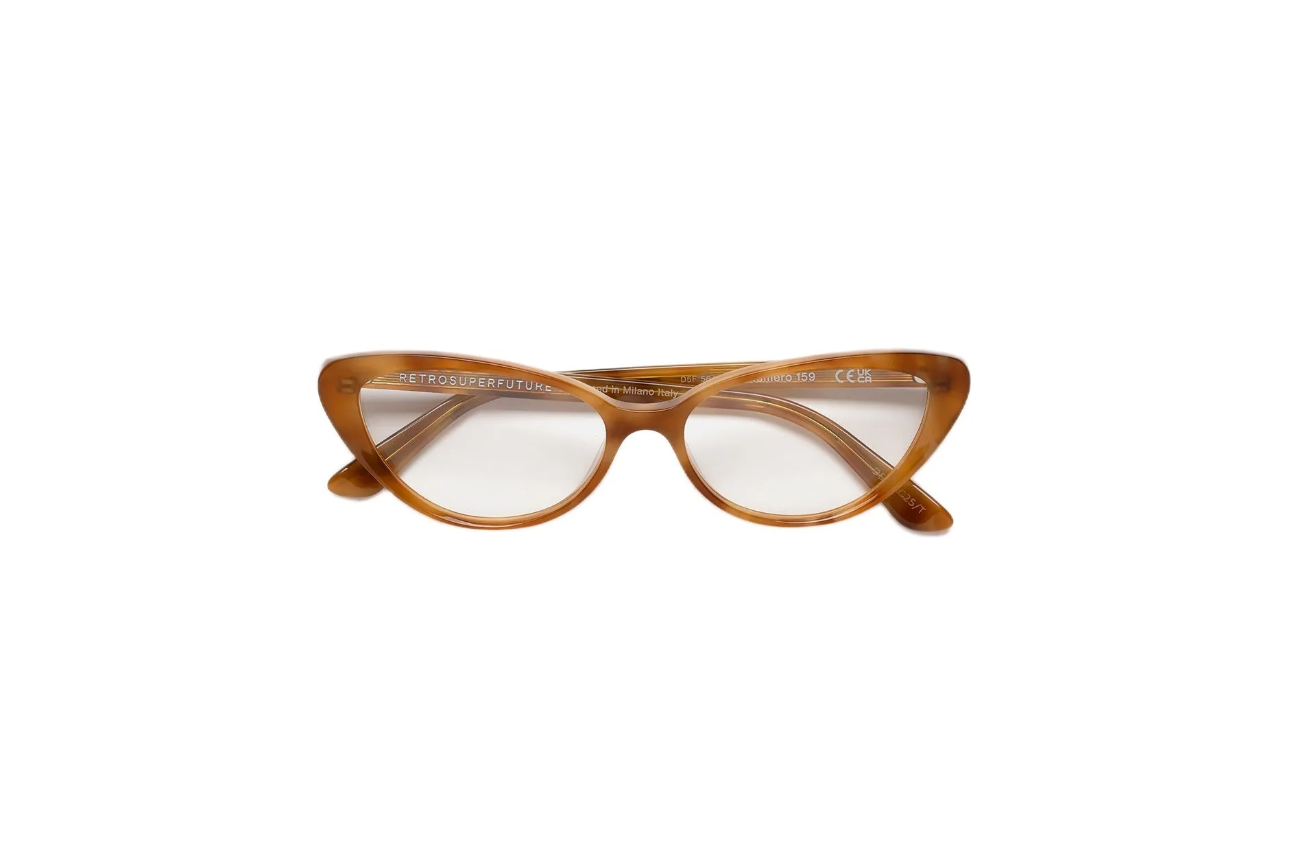Retrosuperfuture D5F NUMERO 159 TARTARUGA Montature da vista Acetato Havana Cat Eye - immagine 2