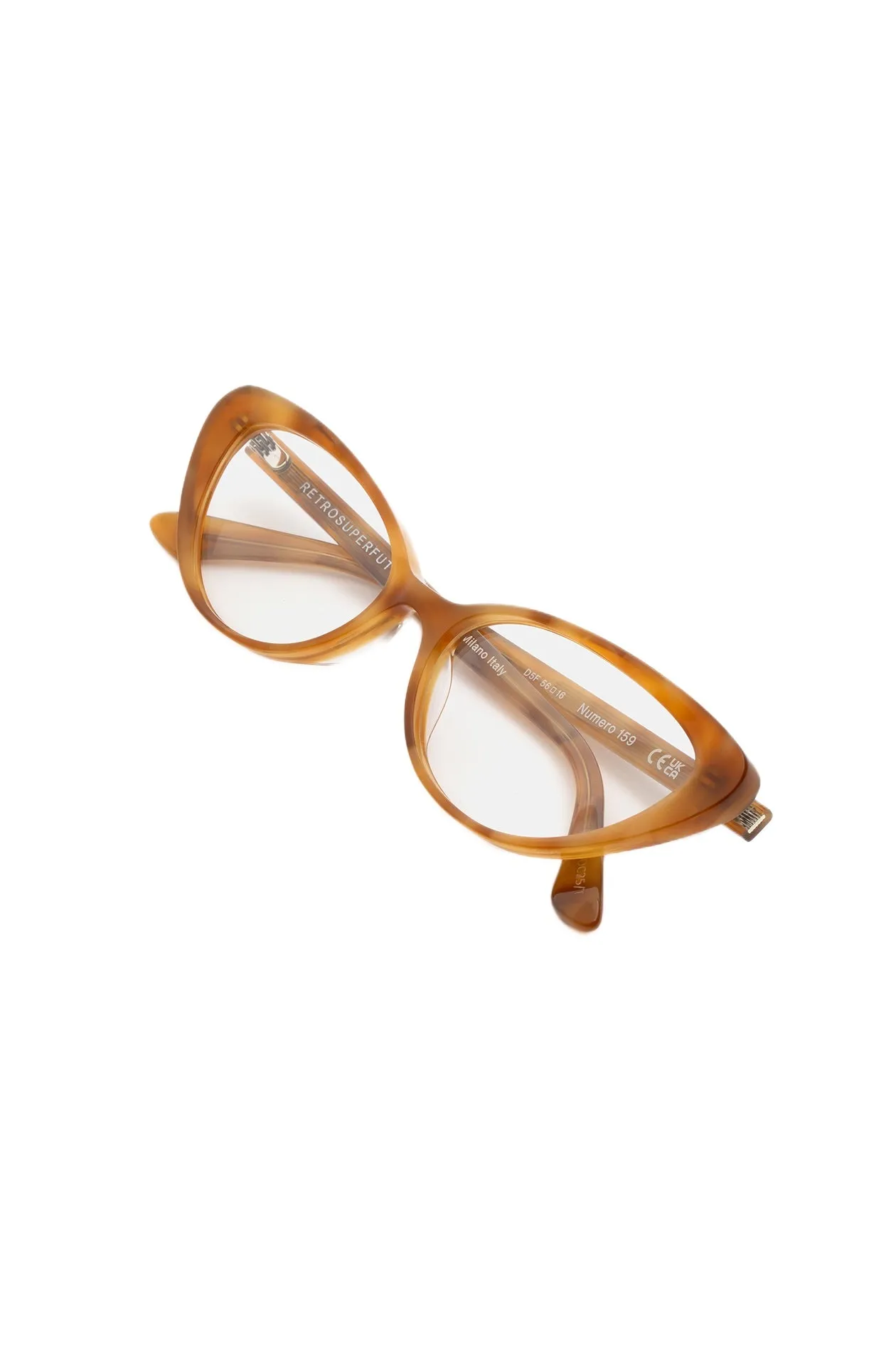 Retrosuperfuture D5F NUMERO 159 TARTARUGA Montature da vista Acetato Havana Cat Eye - immagine 3