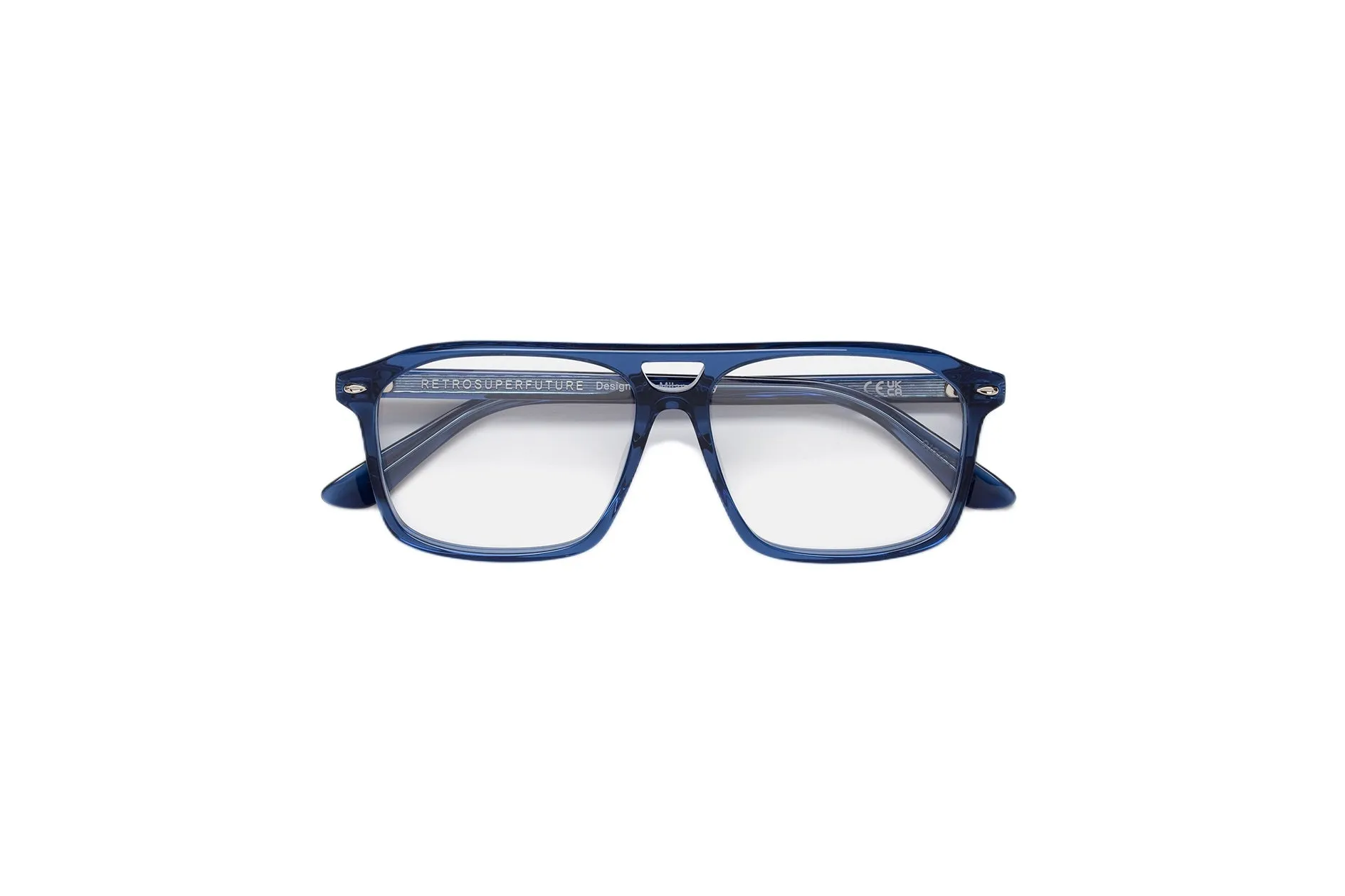 Retrosuperfuture 9J6 NUMERO 158 INCHIOSTRO Montature da vista Acetato Blu Squadrata - immagine 2