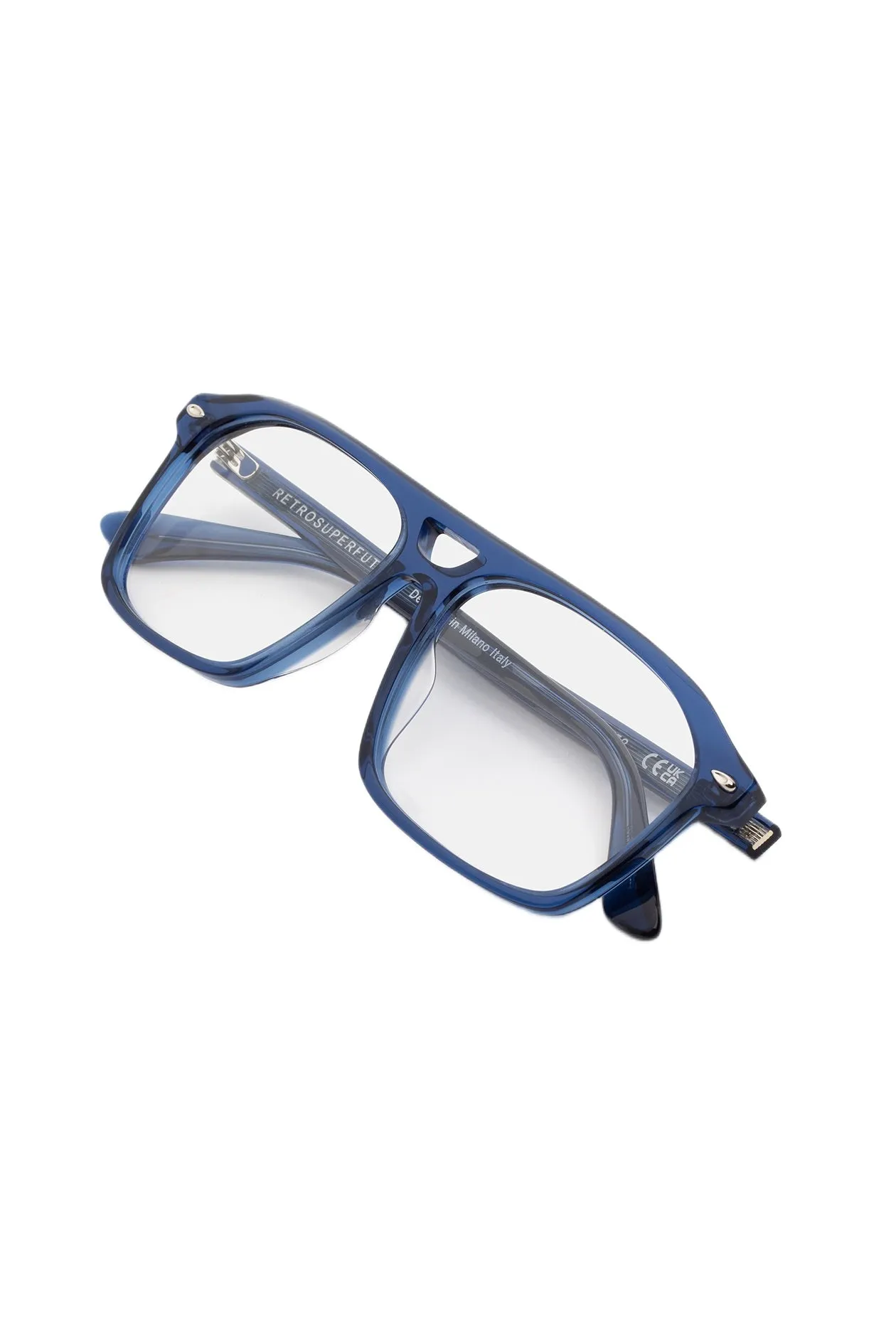 Retrosuperfuture 9J6 NUMERO 158 INCHIOSTRO Montature da vista Acetato Blu Squadrata - immagine 3