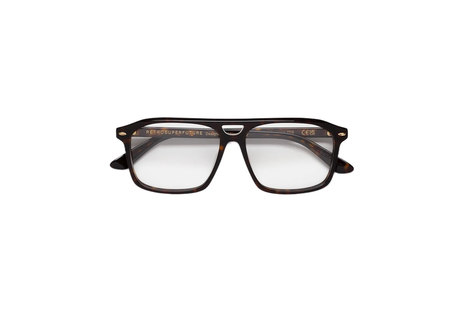 Retrosuperfuture 9WT NUMERO 158 3627 Montature da vista Acetato Havana Squadrata - immagine 2