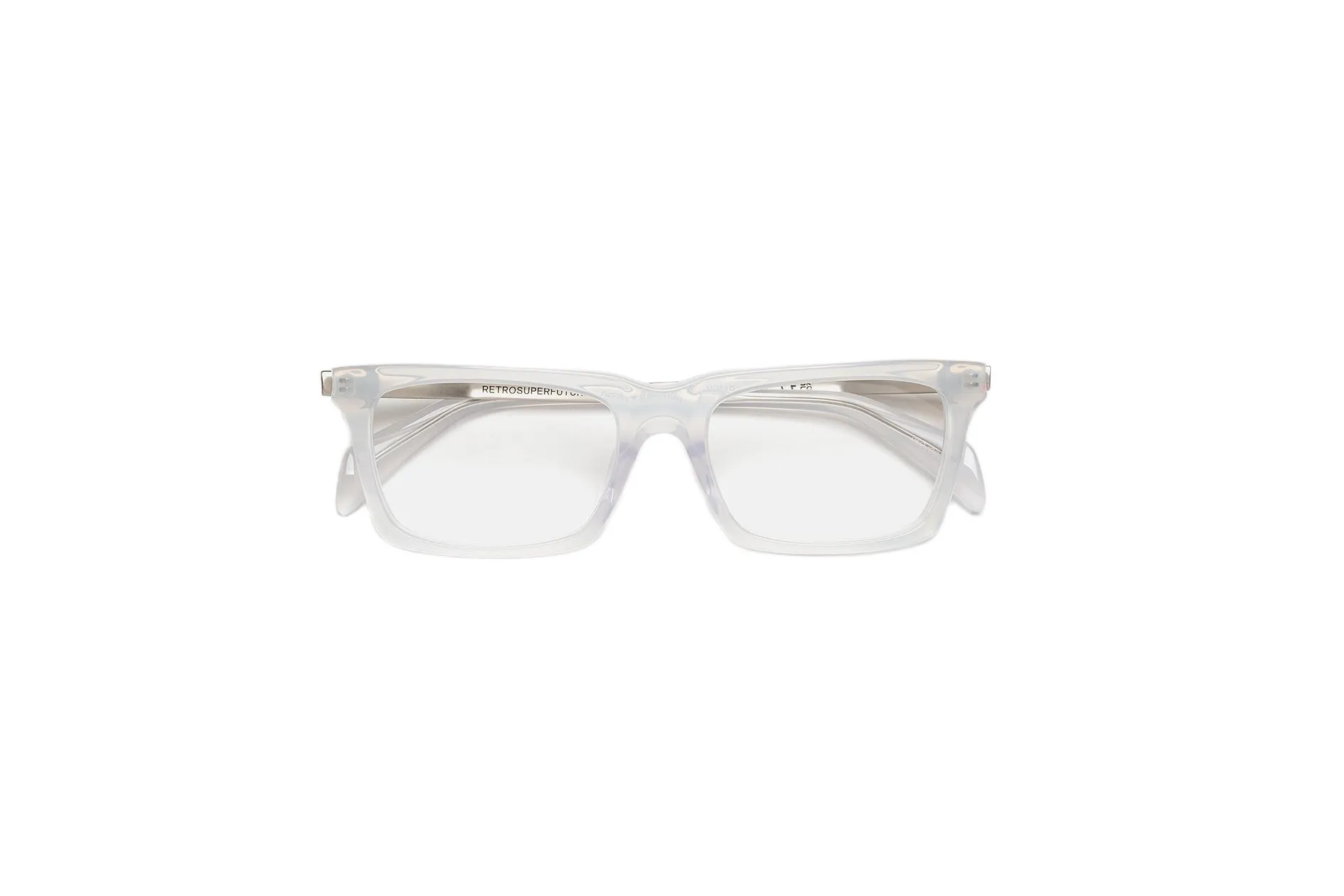 Retrosuperfuture 05O NUMERO 156 NEBBIA & ARGENTO Montature da vista Acetato Grigio Squadrata - immagine 2