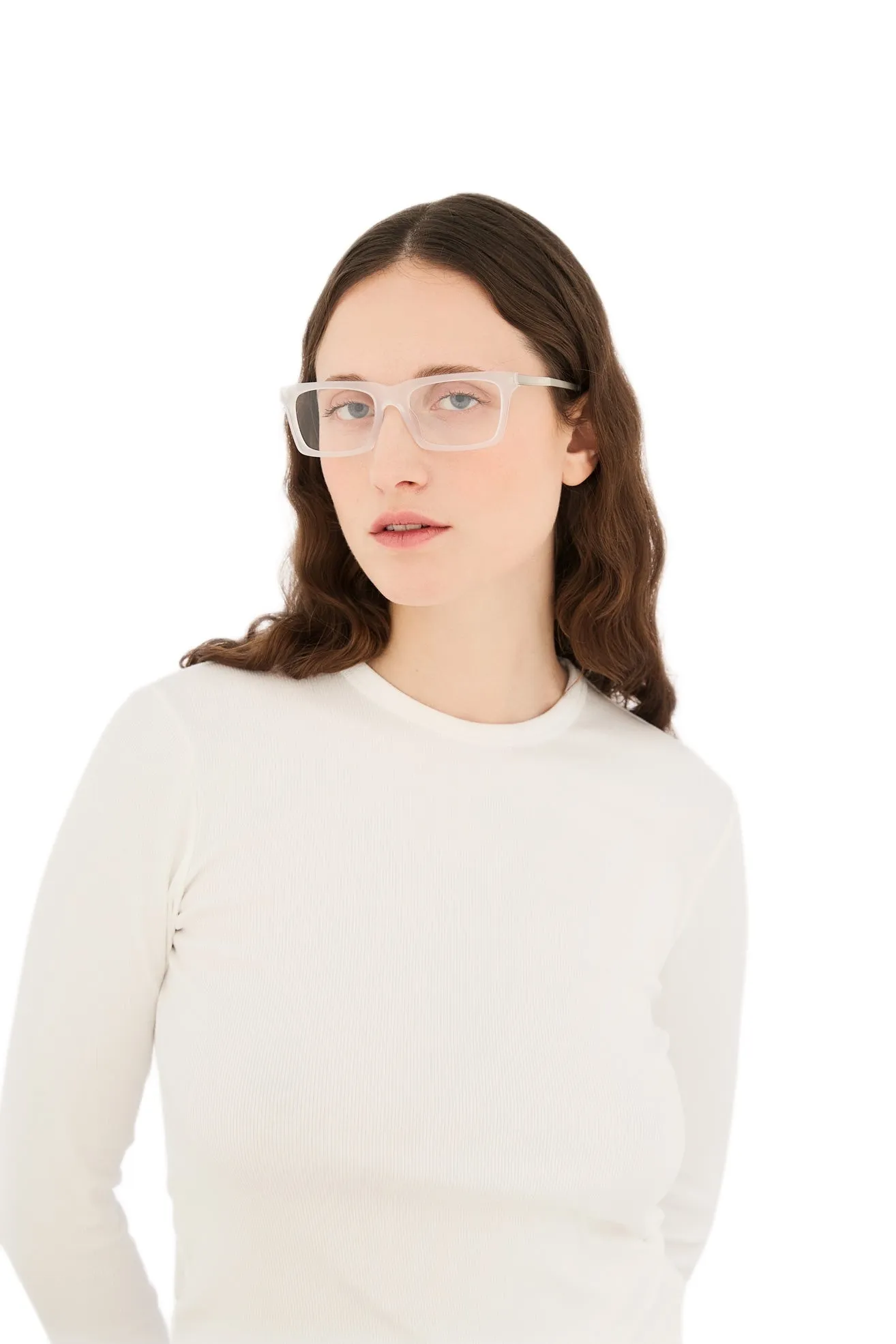 Retrosuperfuture 05O NUMERO 156 NEBBIA & ARGENTO Montature da vista Acetato Grigio Squadrata - immagine 4