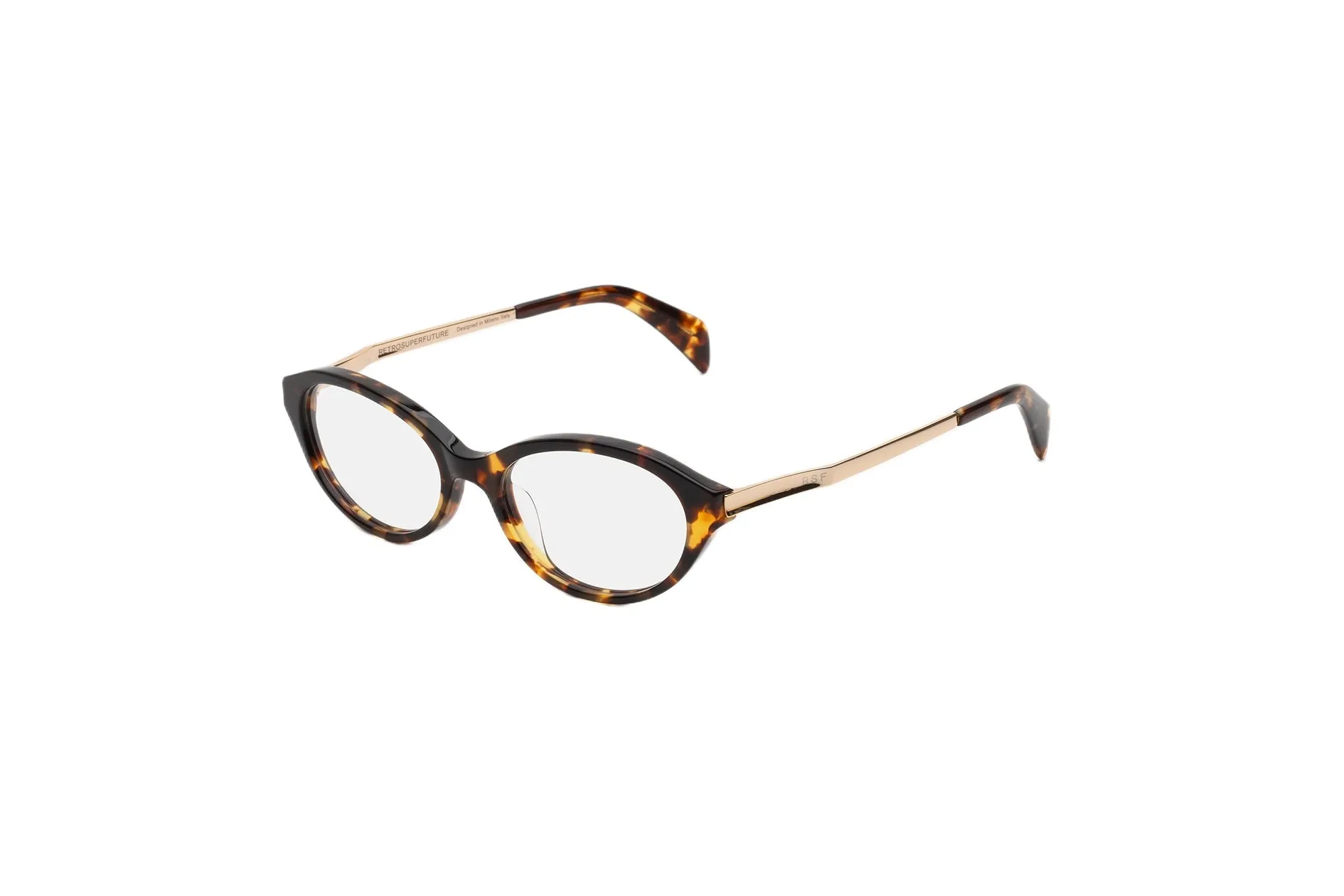 Retrosuperfuture SUZ NUMERO 155 HAVANA & ORO Montature da vista Acetato Havana Rotonda - immagine 1