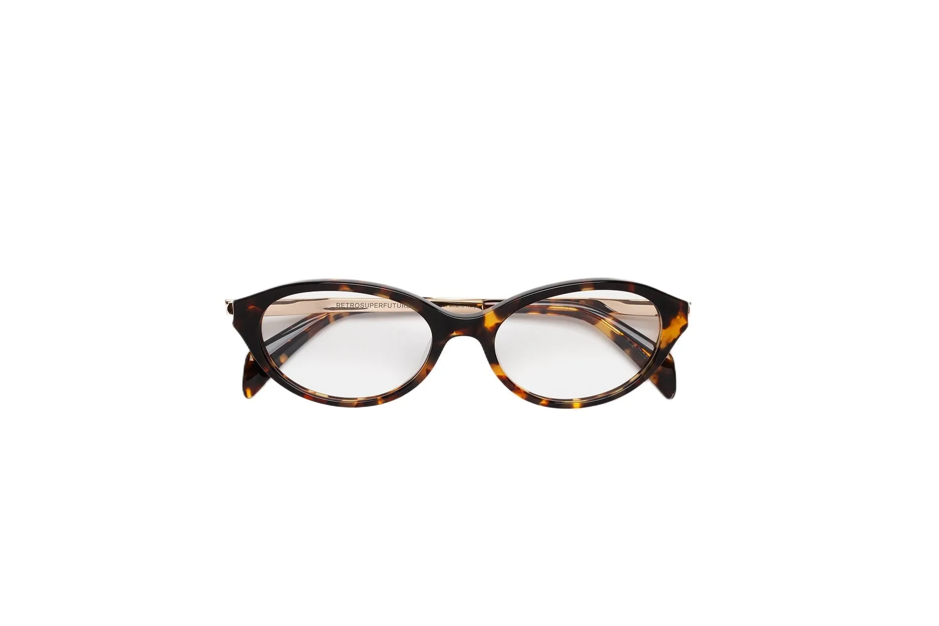 Retrosuperfuture SUZ NUMERO 155 HAVANA & ORO Montature da vista Acetato Havana Rotonda - immagine 2
