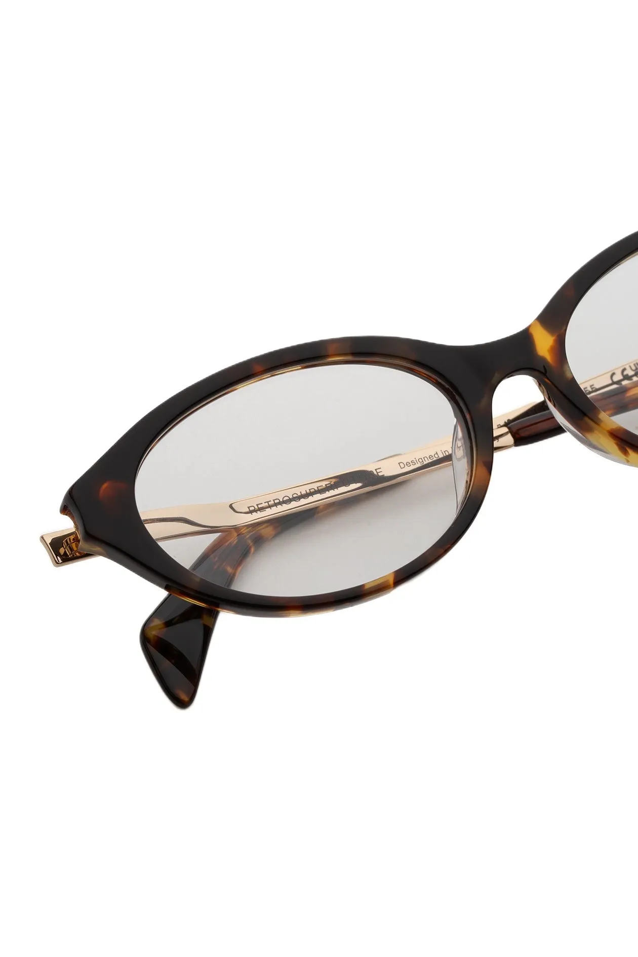 Retrosuperfuture SUZ NUMERO 155 HAVANA & ORO Montature da vista Acetato Havana Rotonda - immagine 3