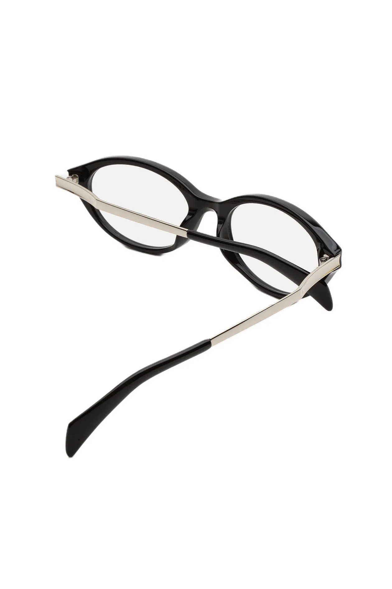 Retrosuperfuture AHN NUMERO 155 NERO & ARGENTO Montature da vista Acetato Nero Rotonda - immagine 3