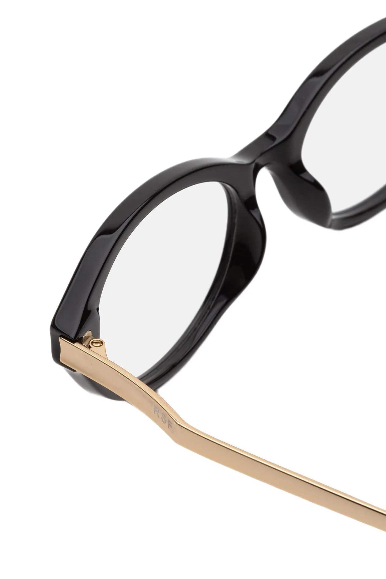Retrosuperfuture 6YW NUMERO 155 NERO & ORO Montature da vista Acetato Nero Rotonda - immagine 3