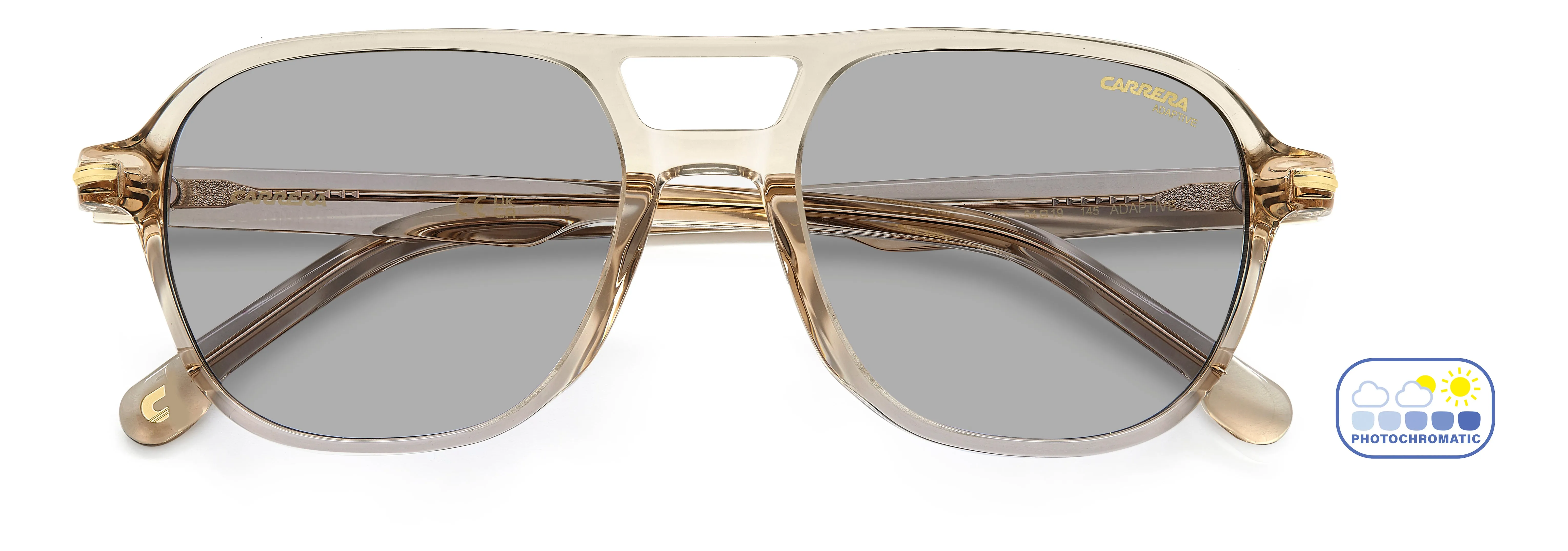 Carrera CARRERA 392/S 10A/7O Occhiali da sole Acetato Beige Grigio Squadrata Fotocromatiche - immagine 3