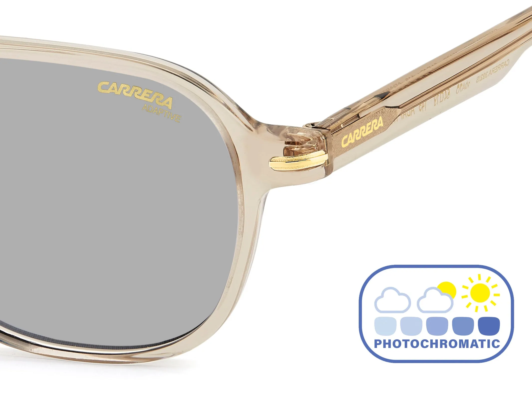 Carrera CARRERA 392/S 10A/7O Occhiali da sole Acetato Beige Grigio Squadrata Fotocromatiche - immagine 4