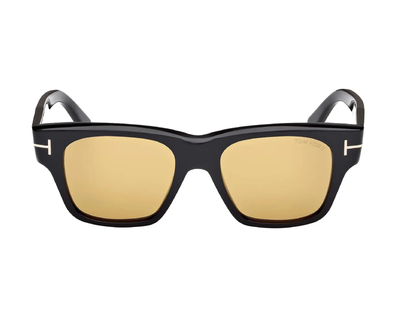 TOM FORD FT1280 CAINE-02 01E Occhiali da sole Acetato Nero Giallo Squadrata Normale - immagine 2