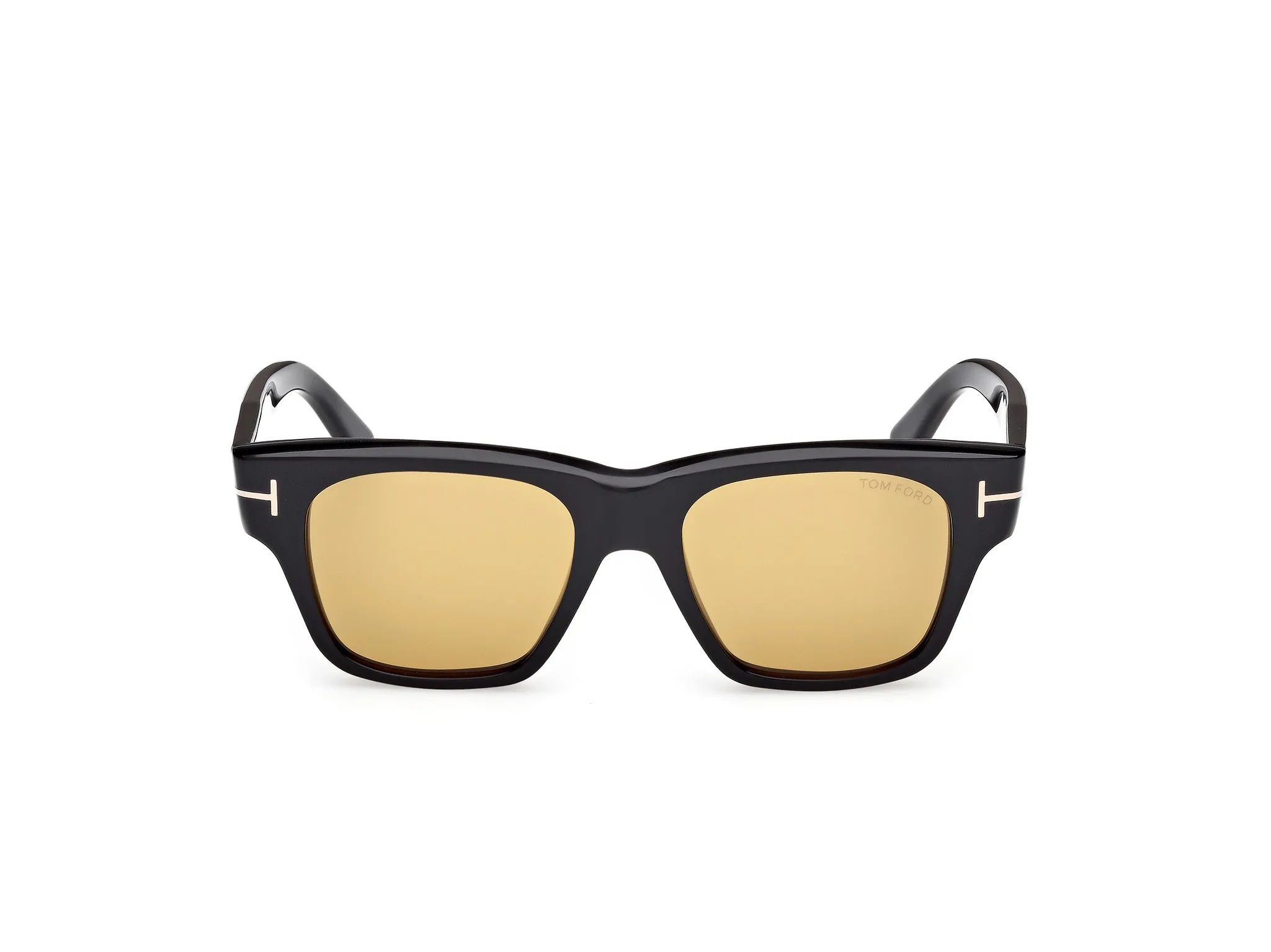 TOM FORD FT1280 CAINE-02 01E Occhiali da sole Acetato Nero Giallo Squadrata Normale - immagine 3