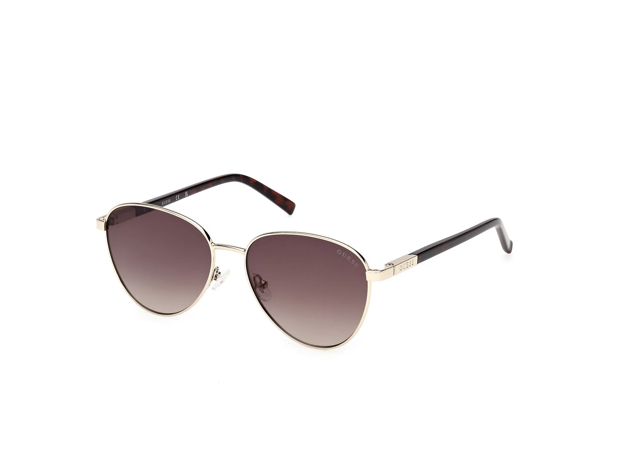 Guess GU3041 33F Occhiali da sole Metallo Oro Marrone Rotonda Normale - immagine 1