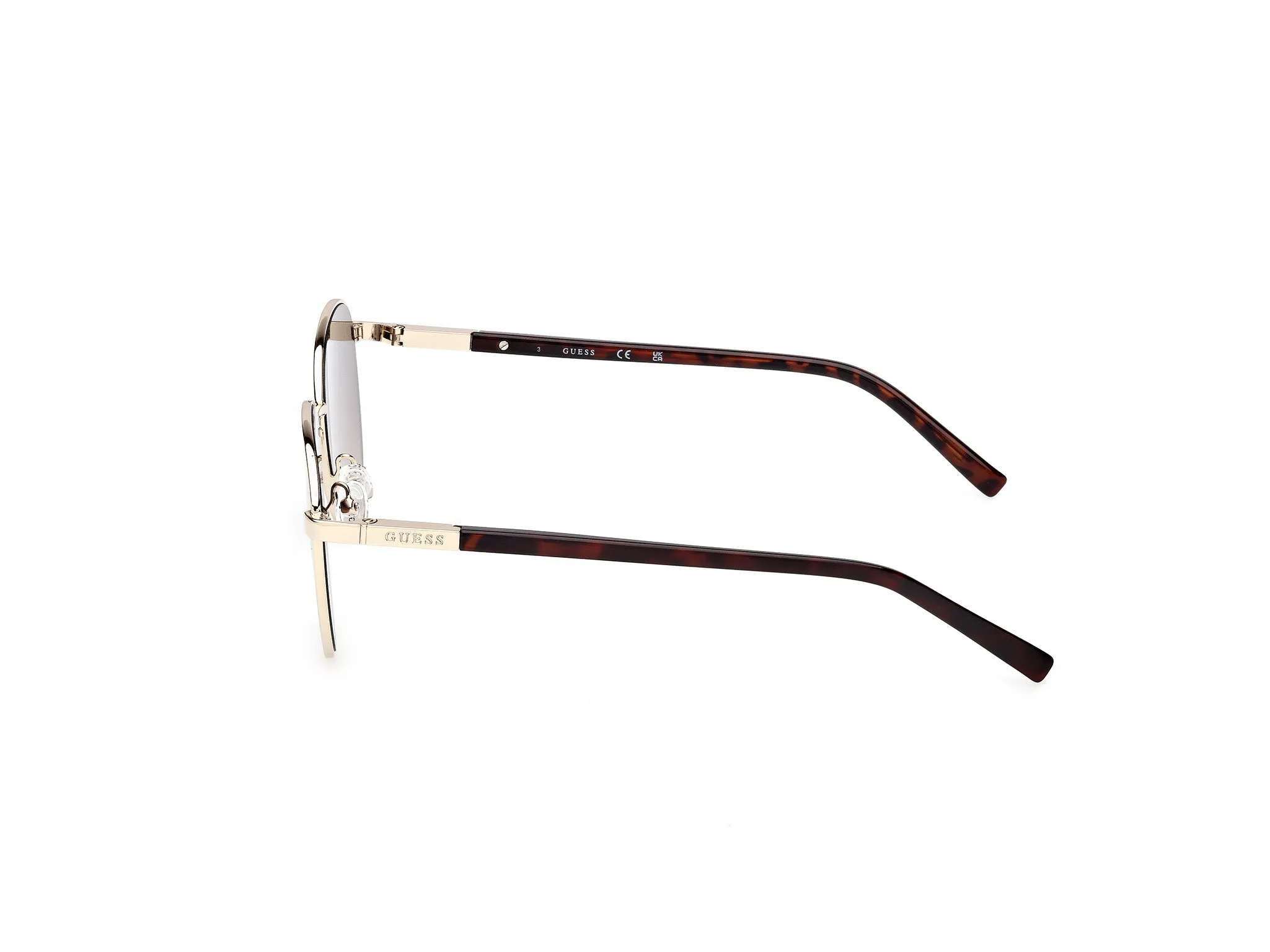 Guess GU3041 33F Occhiali da sole Metallo Oro Marrone Rotonda Normale - immagine 3