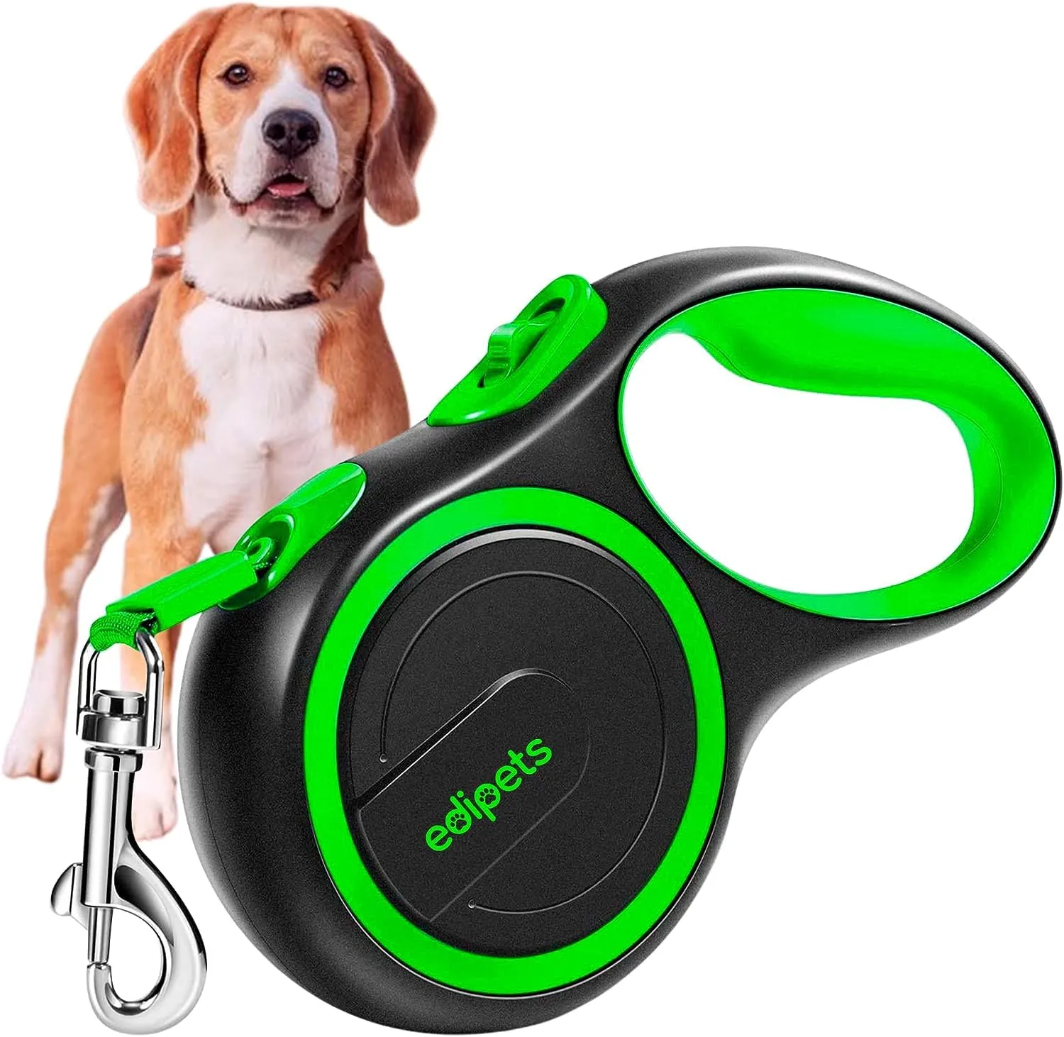 Edipets, Guinzaglio per Cani Allungabile, Retrattile, 5 e 8 Metri, Guinzaglio Flessibile per Addestramento e Passeggiate (Verde, 5 metri <50kg) - immagine 1