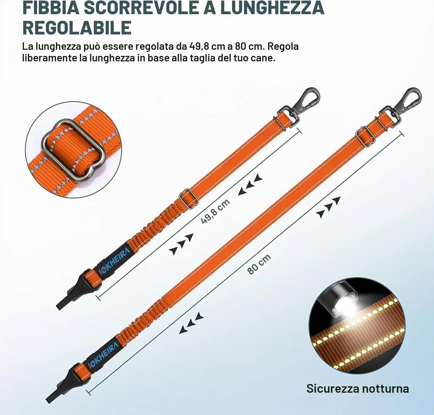 Iokheira Cintura di Sicurezza per Cani, 3 in 1 Multifunzione Cintura Sicurezza Cani, Cablaggio Elastico di Sicurezza Riflettente Regolabile (arancia) - immagine 5