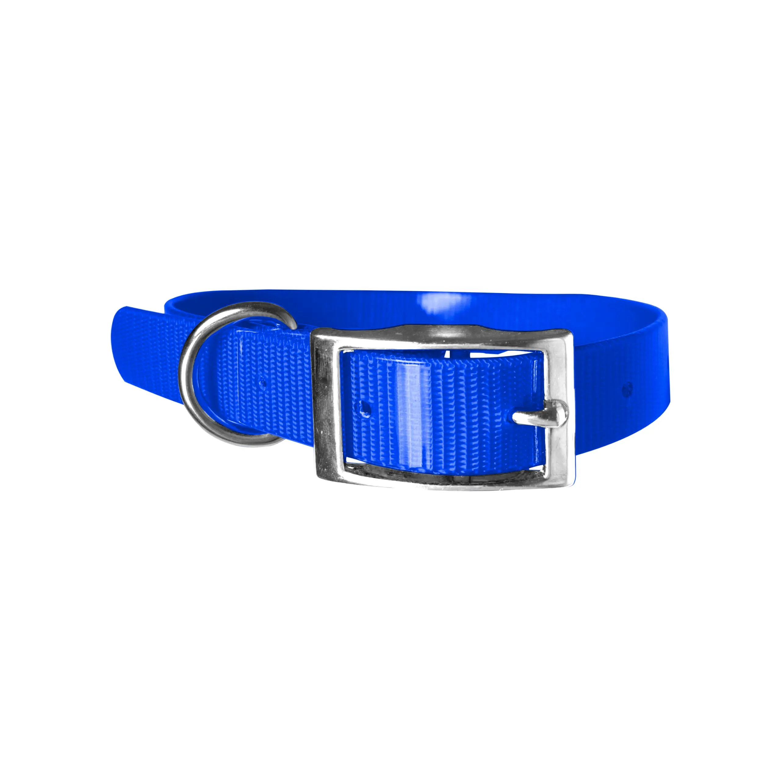 Biothane Gold - Collare per cani da 2,5 cm di larghezza, lunghezza a scelta, ultra resistente (65 cm, blu 318) - immagine 1