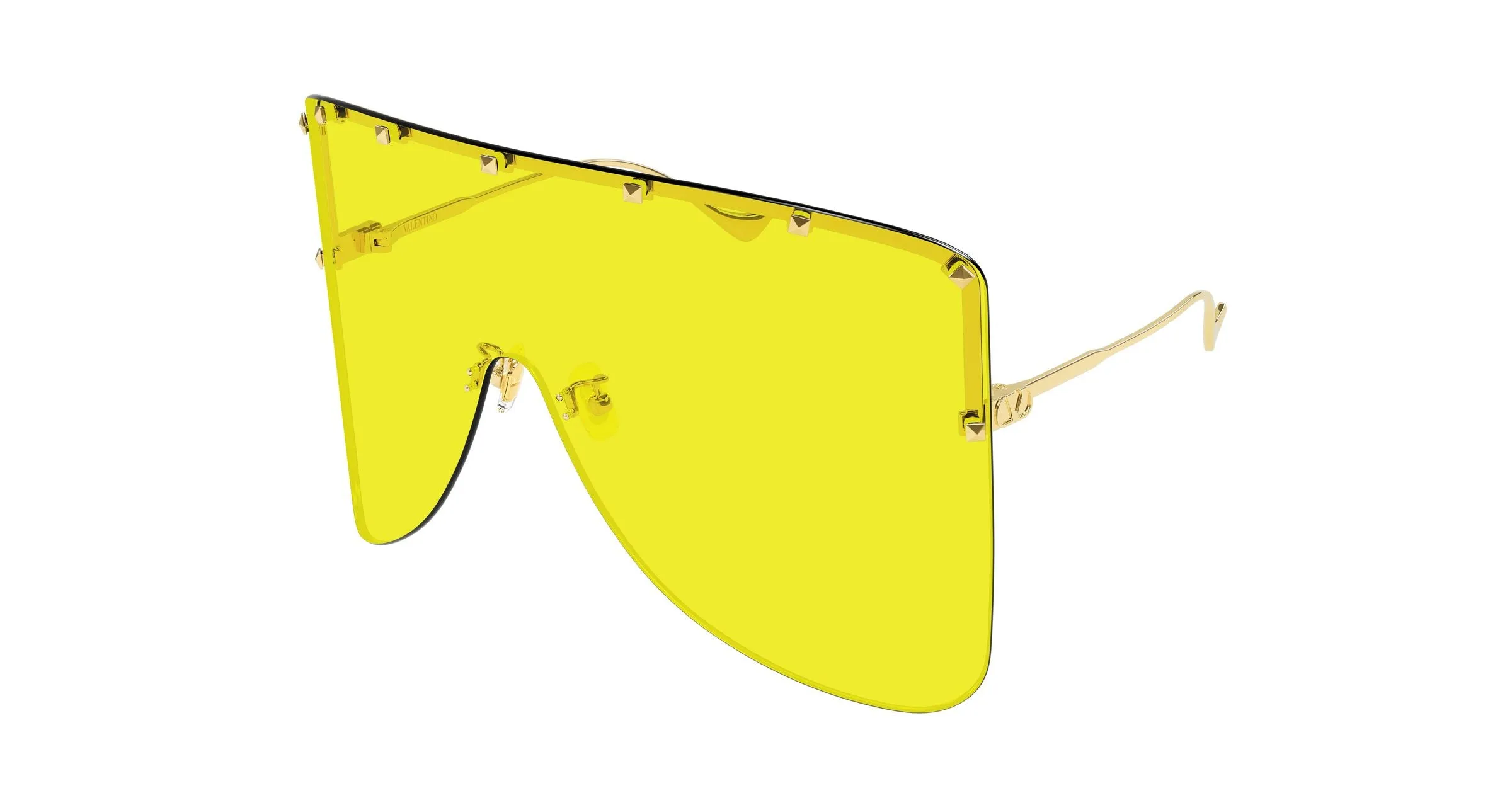 Valentino VG0082S 001 Occhiali da sole Metallo Oro Giallo Avvolgente - immagine 1
