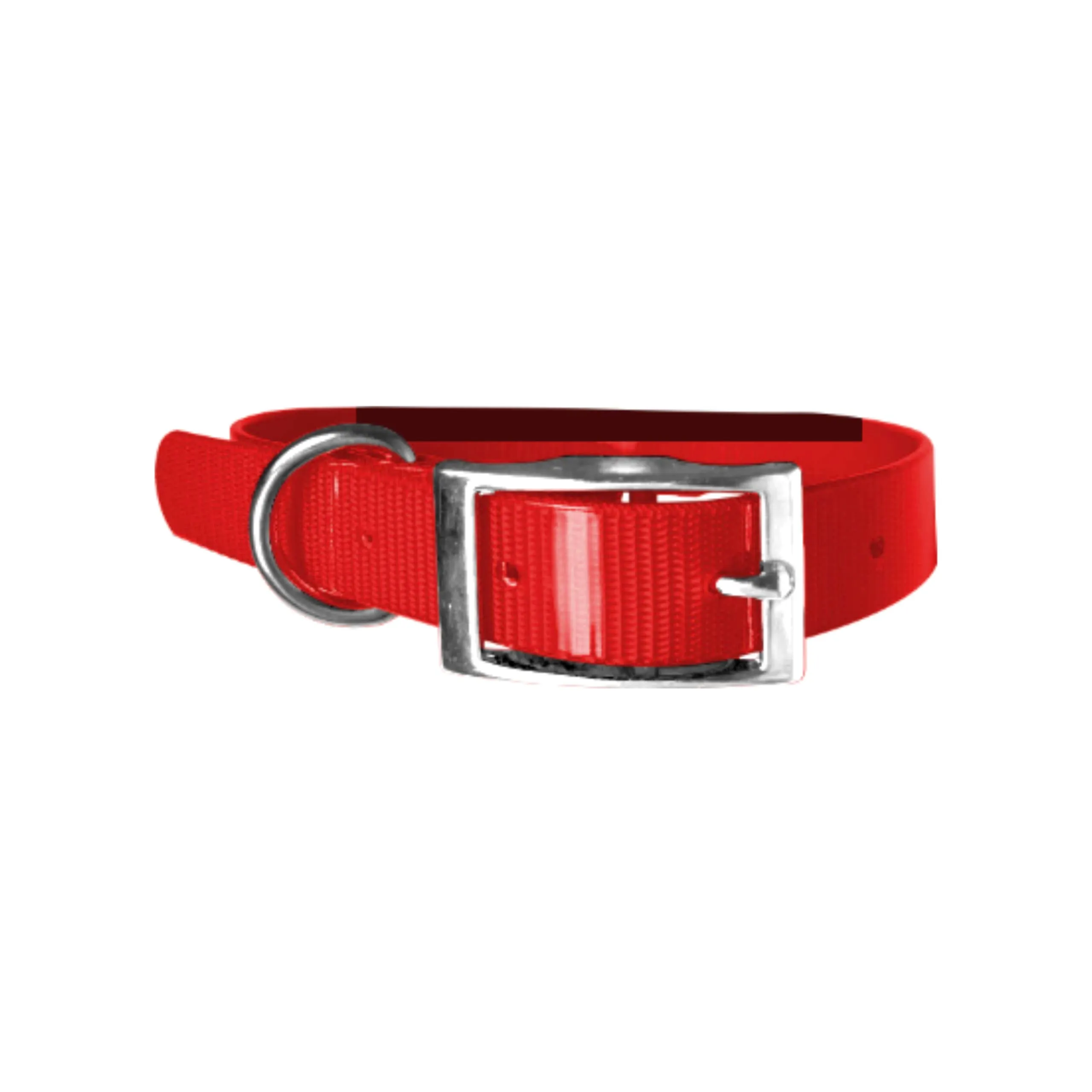 Biothane Gold - Collare per cani da 2,5 cm di larghezza, lunghezza a scelta, ultra resistente (55 cm, rosso 318) - immagine 1