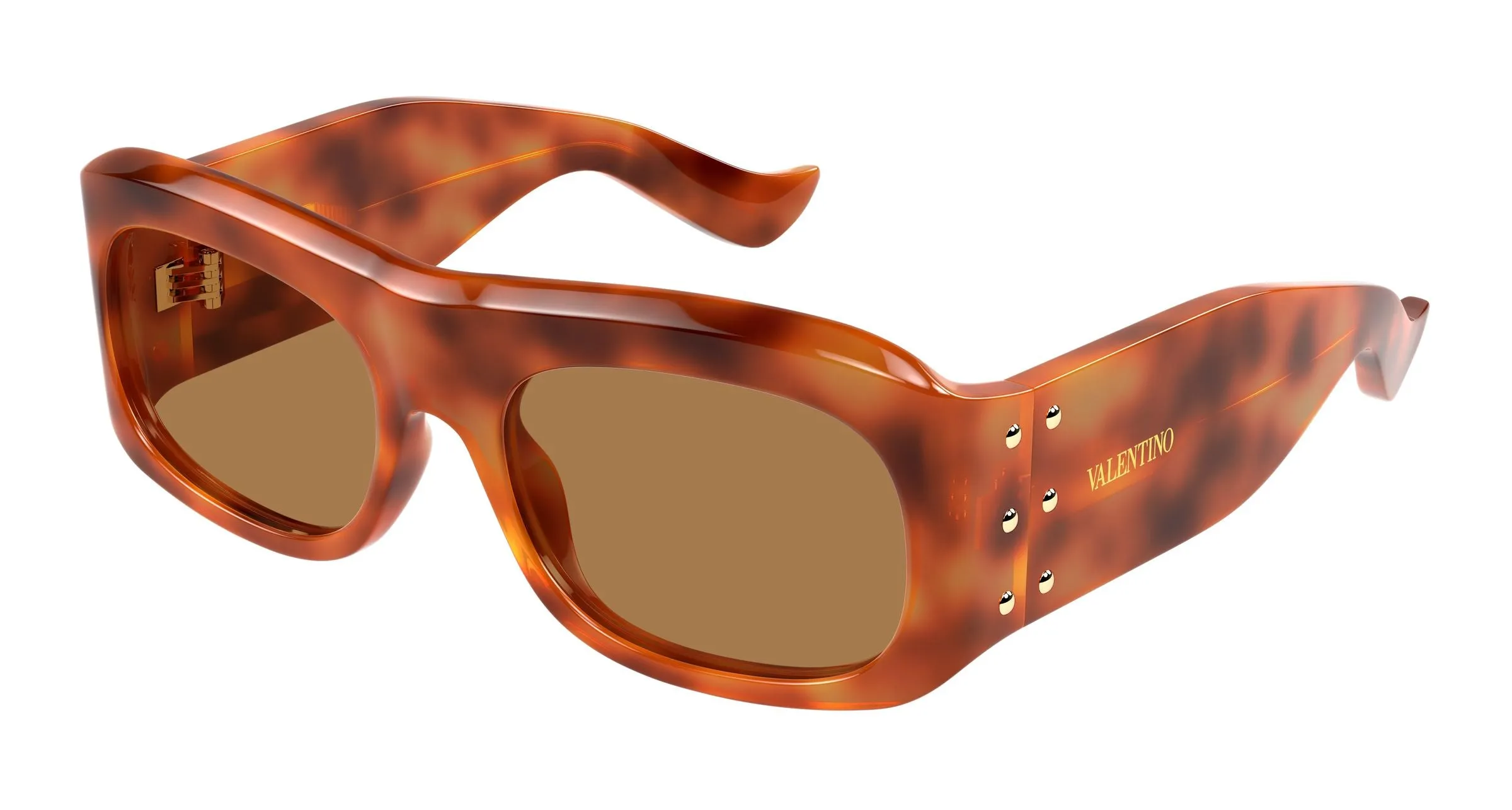 Valentino VG0080S 001 Occhiali da sole Acetato Havana Marrone Squadrata - immagine 1