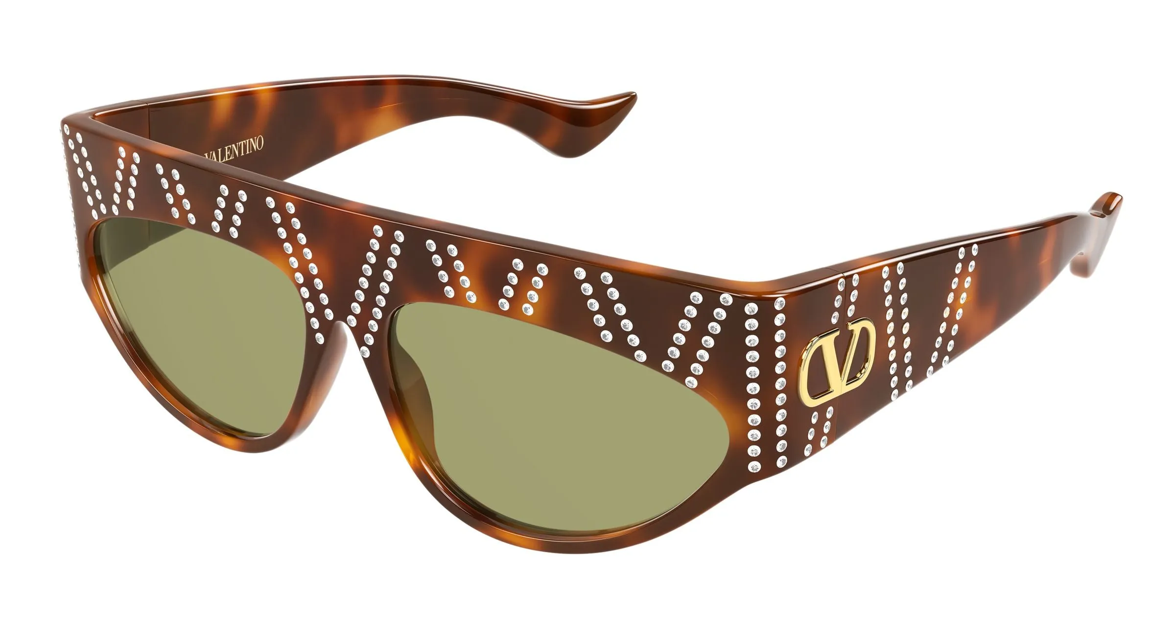 Valentino VG0079S 001 Occhiali da sole Acetato Havana Verde - immagine 1