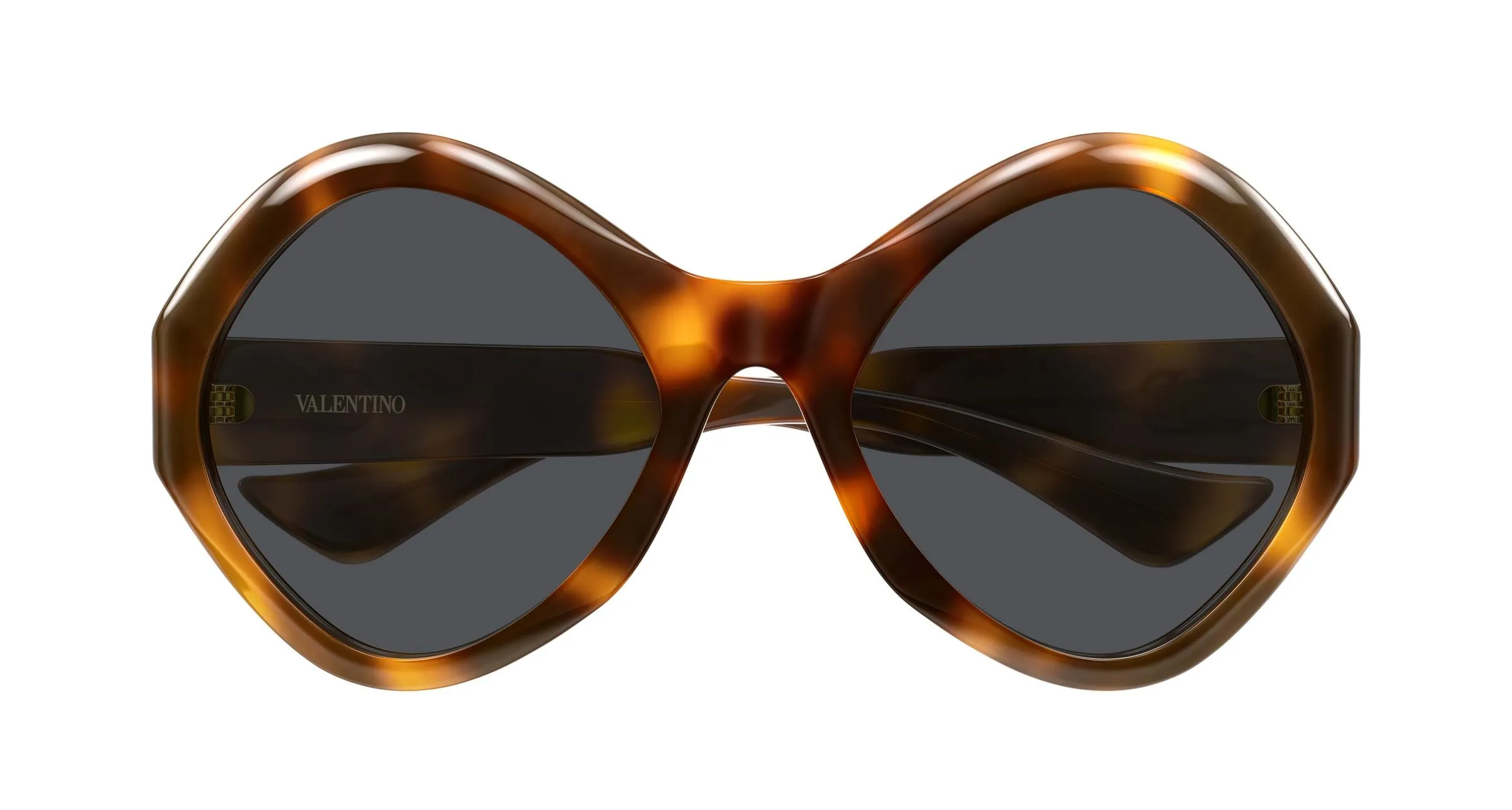 Valentino VG0069S 001 Occhiali da sole Acetato Havana Grigio Rotonda - immagine 2