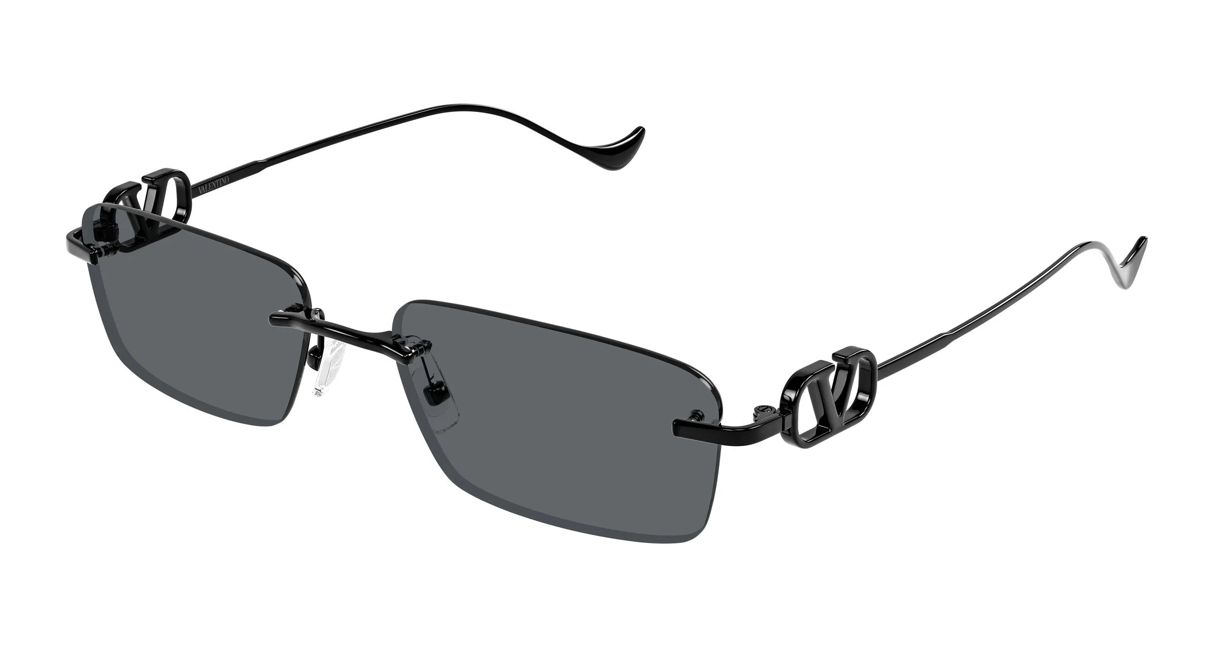 Valentino VG0067S 006 Occhiali da sole Metallo Nero Grigio Squadrata - immagine 1