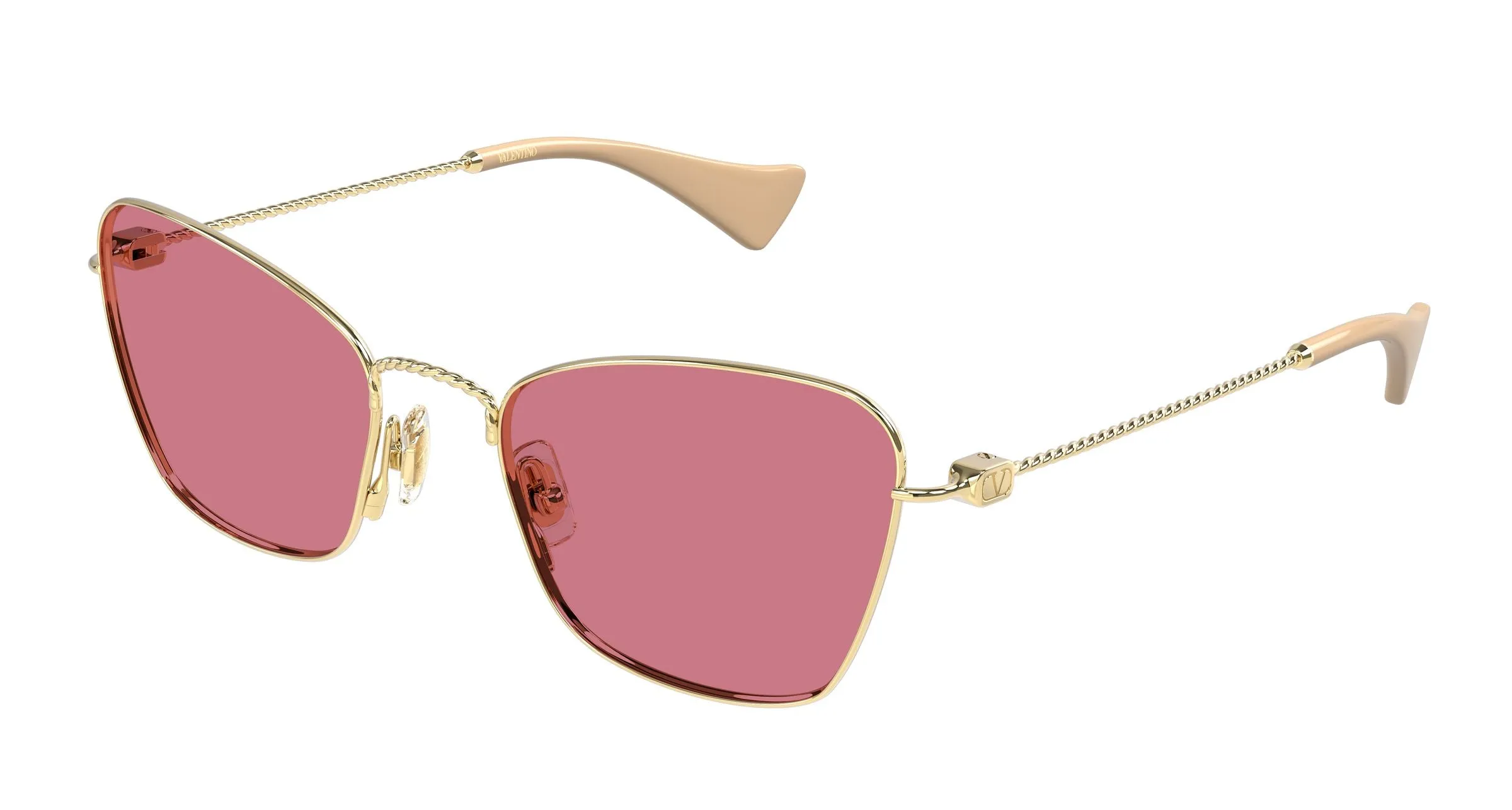 Valentino VG0063S 004 Occhiali da sole Metallo Oro Rosso Cat Eye - immagine 1