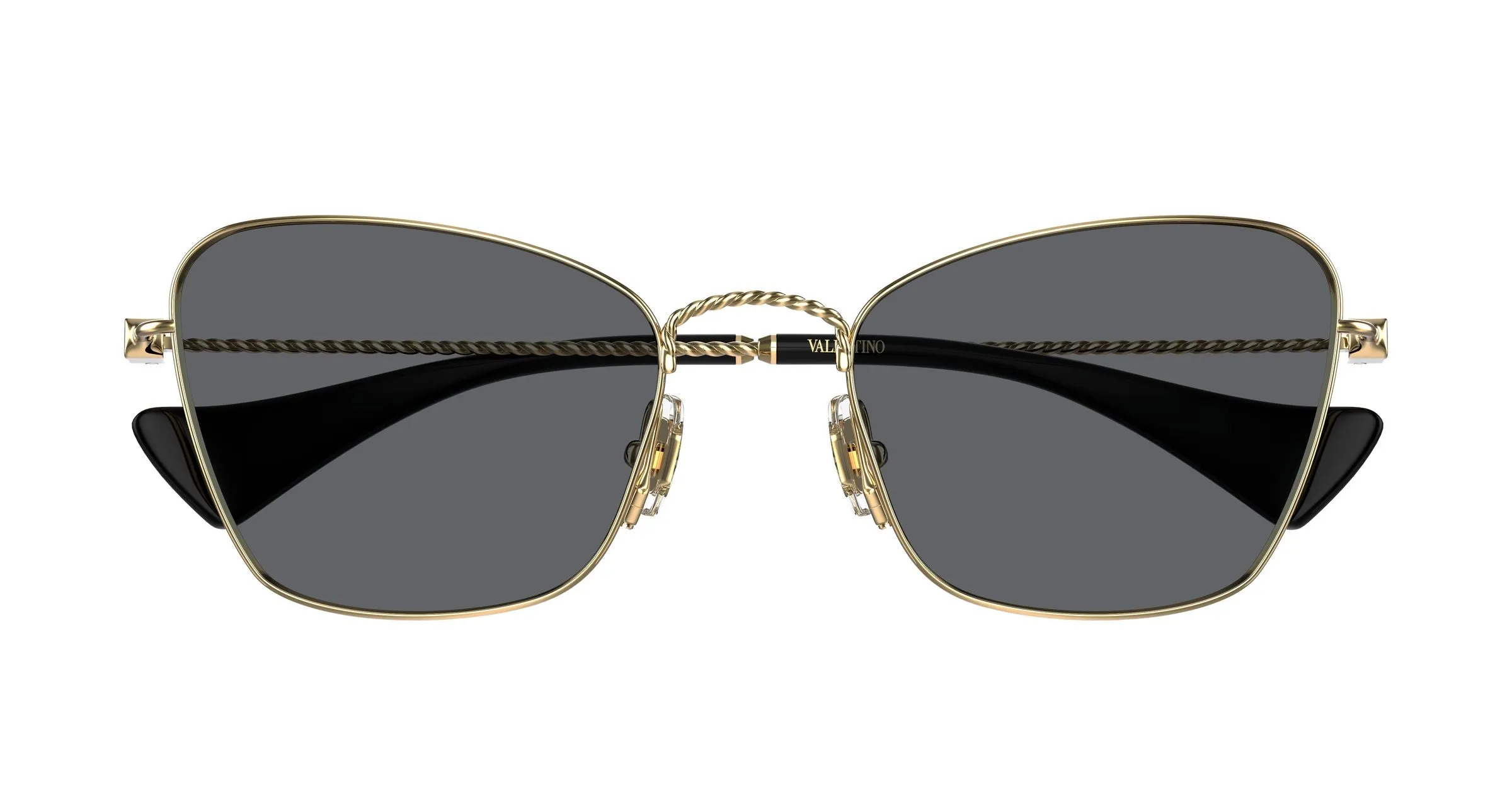Valentino VG0063S 001 Occhiali da sole Metallo Oro Grigio Cat Eye - immagine 2
