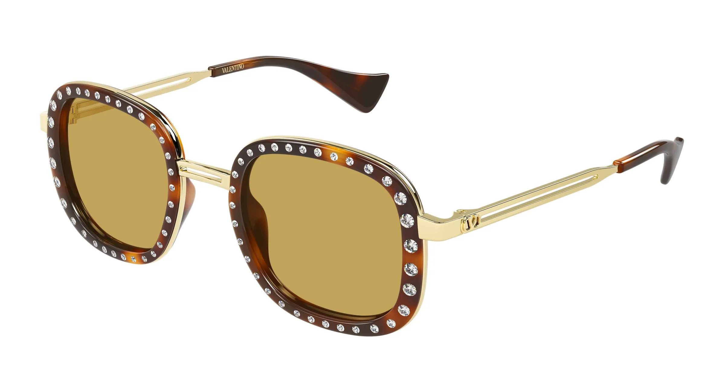 Valentino VG0062S 005 Occhiali da sole Acetato Havana Marrone Rotonda - immagine 1