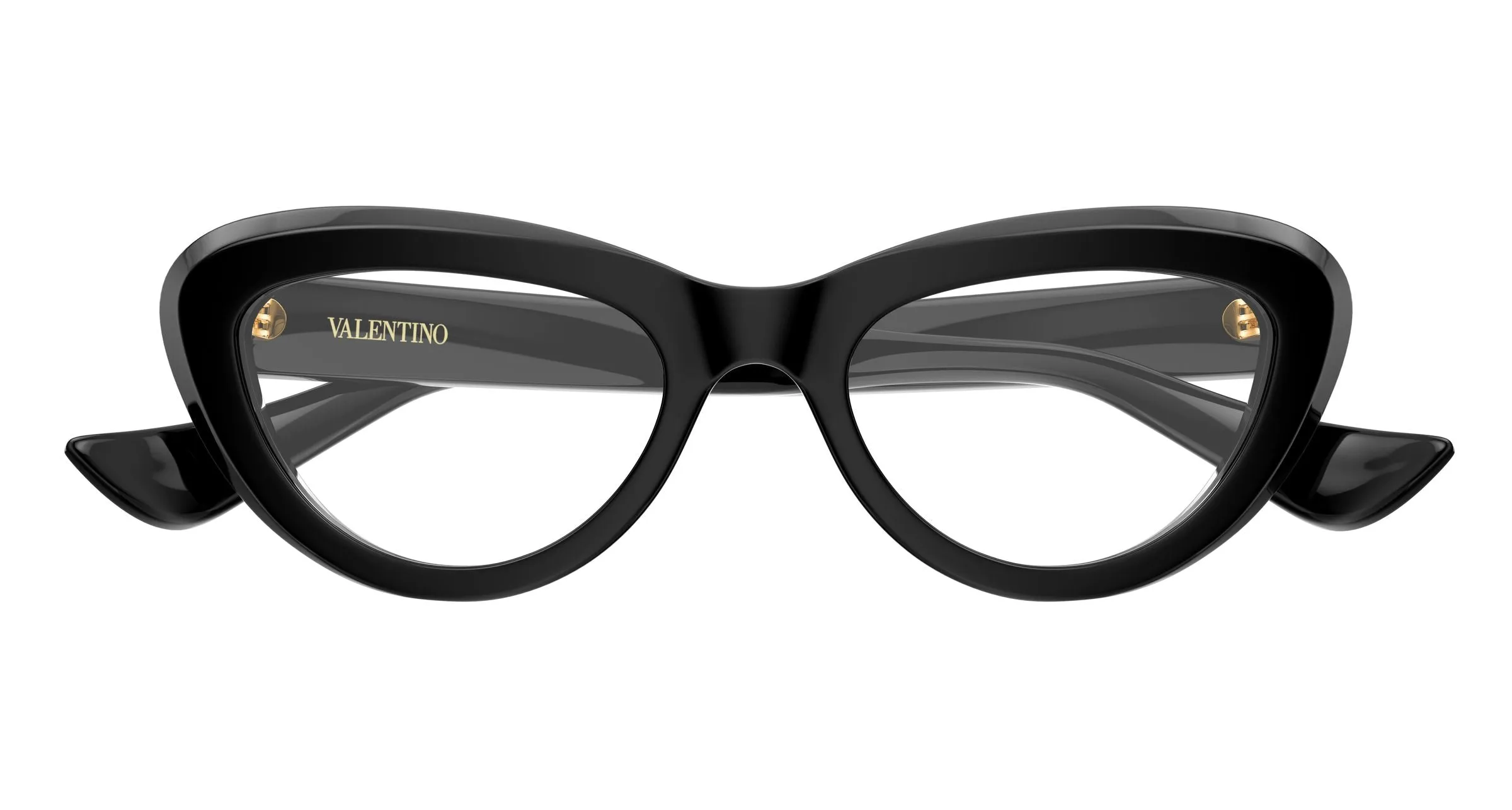 Valentino VG0059O 001 Montature da vista Acetato Nero Trasparente Cat Eye - immagine 2