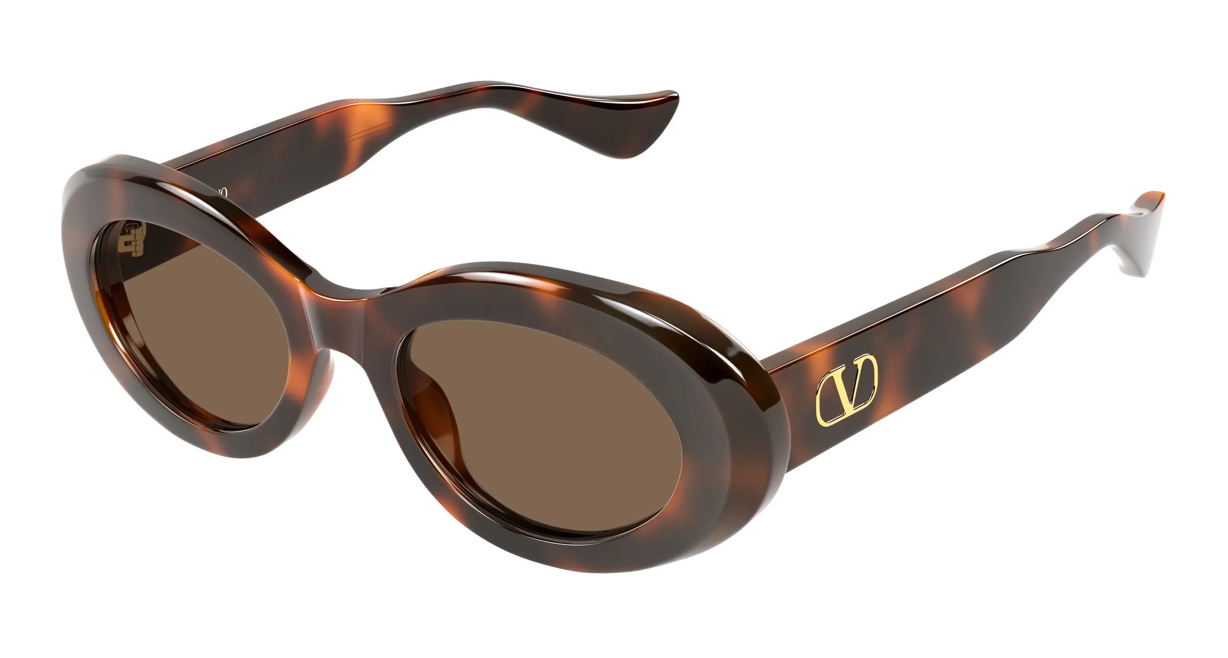 Valentino VG0057S 003 Occhiali da sole Acetato Havana Marrone Rotonda - immagine 1