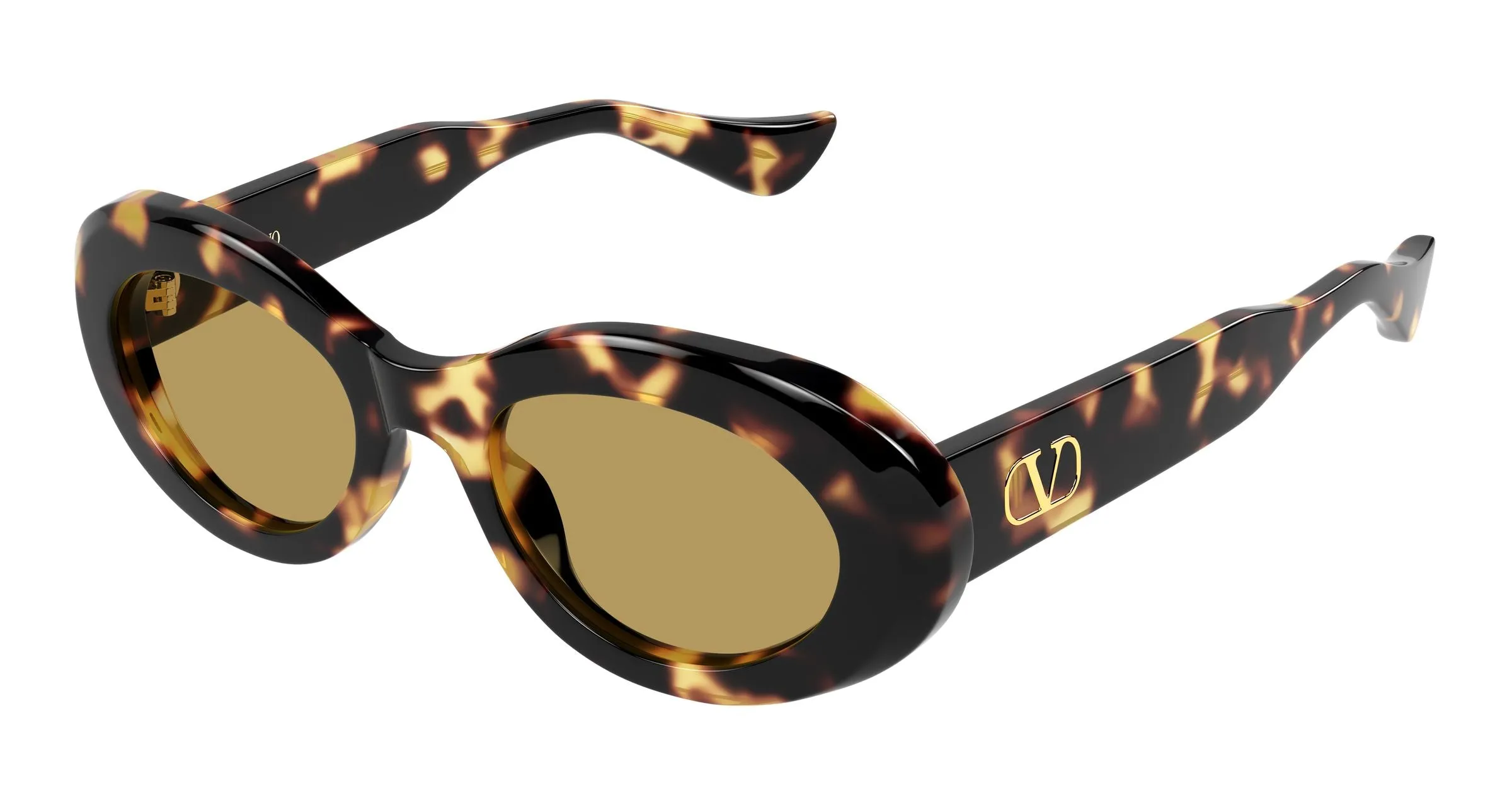 Valentino VG0057S 002 Occhiali da sole Acetato Havana Marrone Rotonda - immagine 1