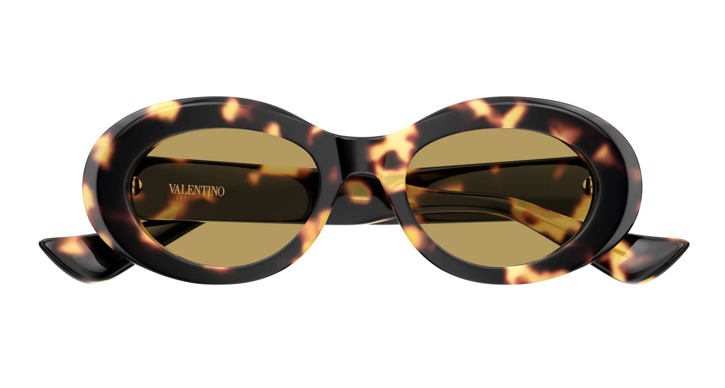 Valentino VG0057S 002 Occhiali da sole Acetato Havana Marrone Rotonda - immagine 2