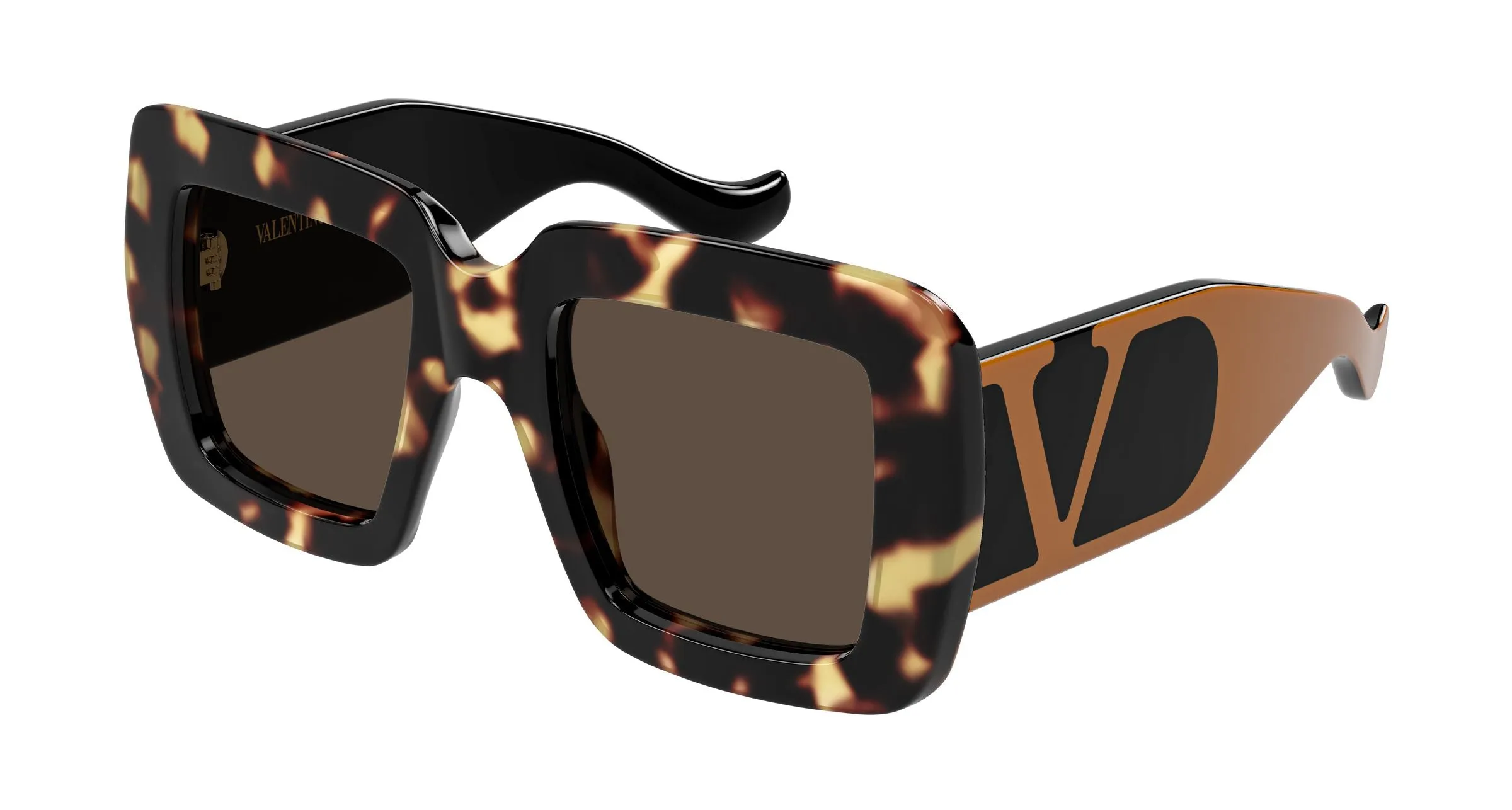 Valentino VG0056S 002 Occhiali da sole Acetato Havana Marrone Squadrata - immagine 1