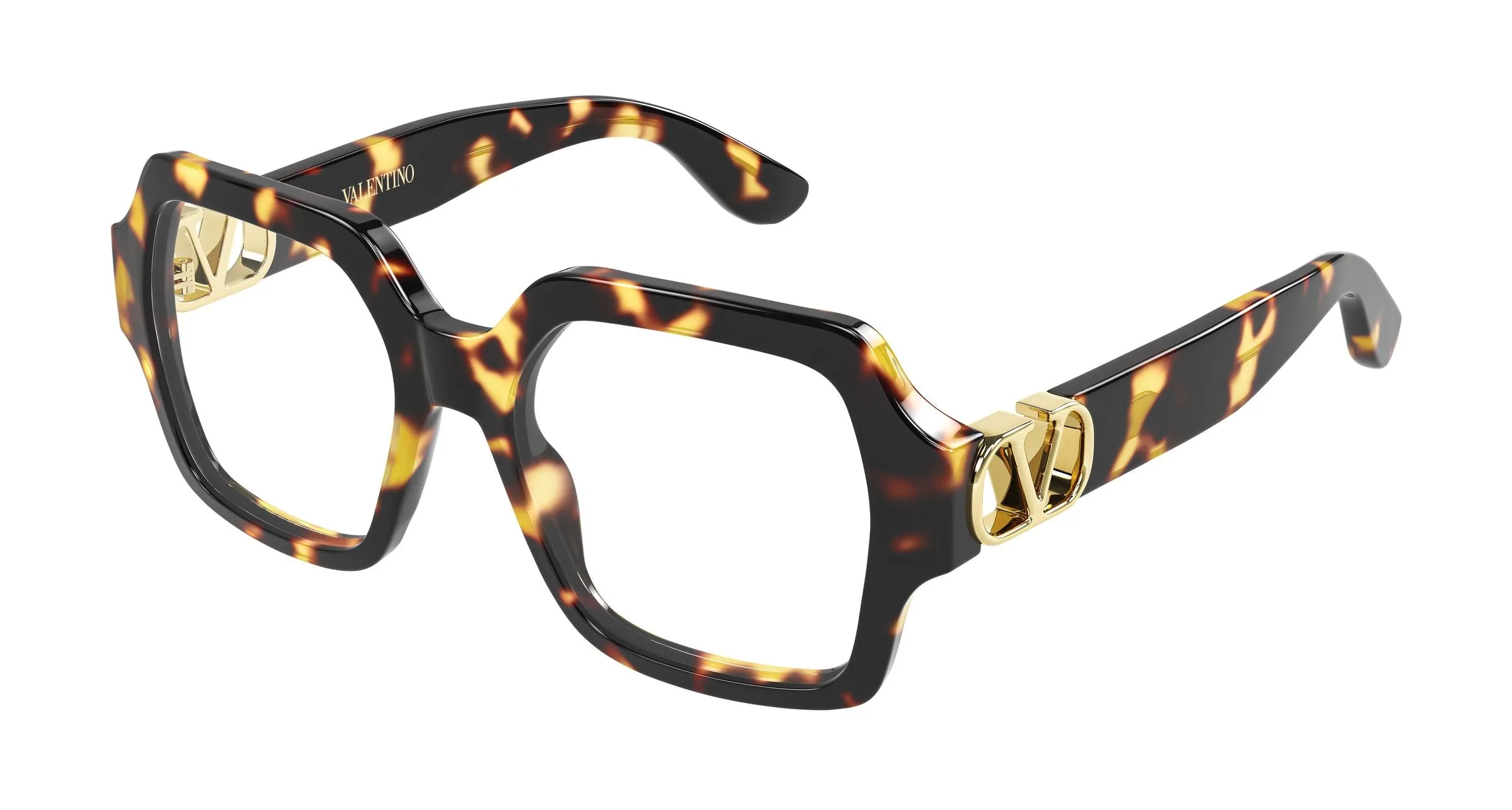 Valentino VG0055O 003 Montature da vista Acetato Havana Trasparente Geometrica - immagine 1
