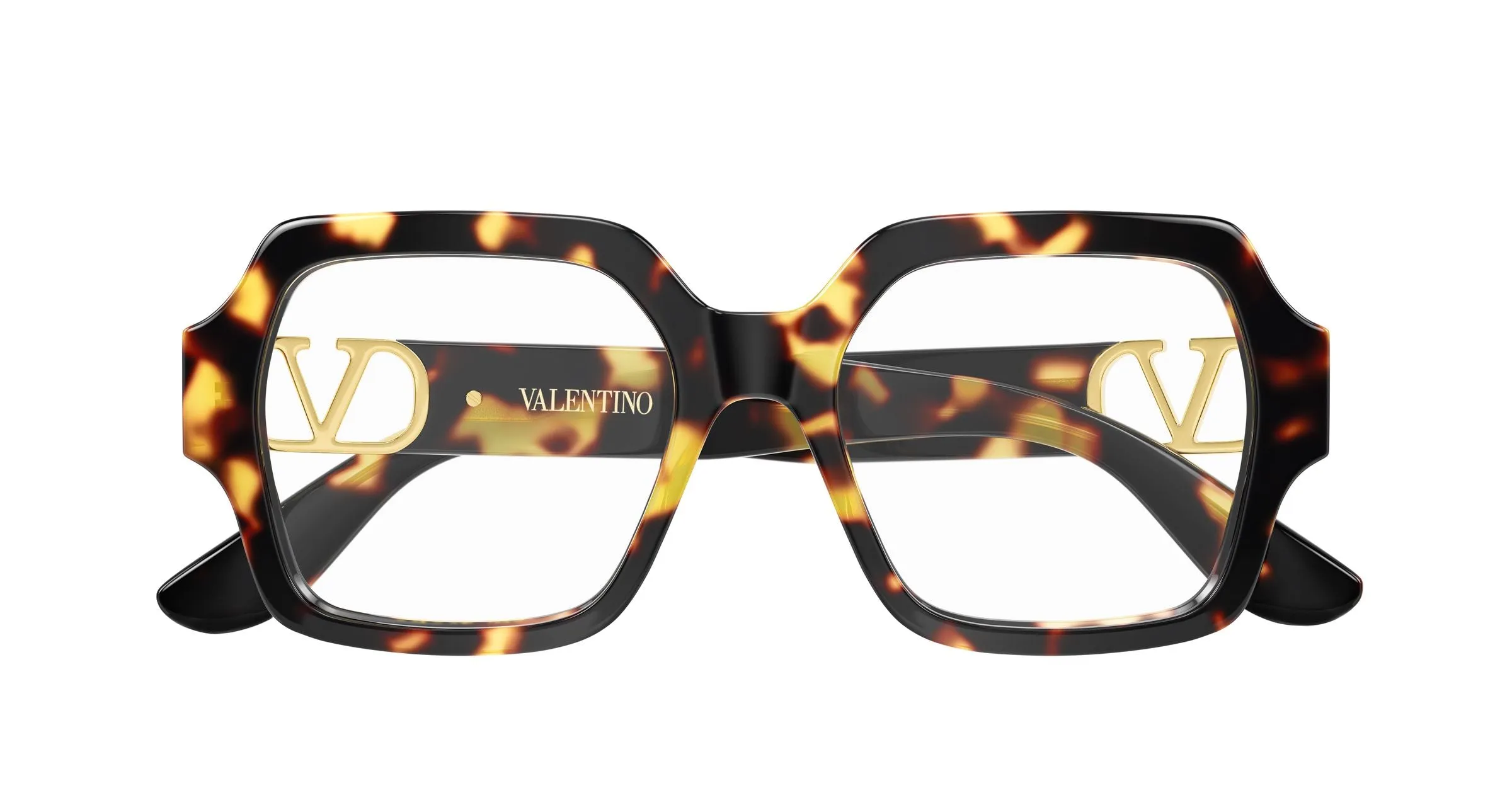 Valentino VG0055O 003 Montature da vista Acetato Havana Trasparente Geometrica - immagine 2