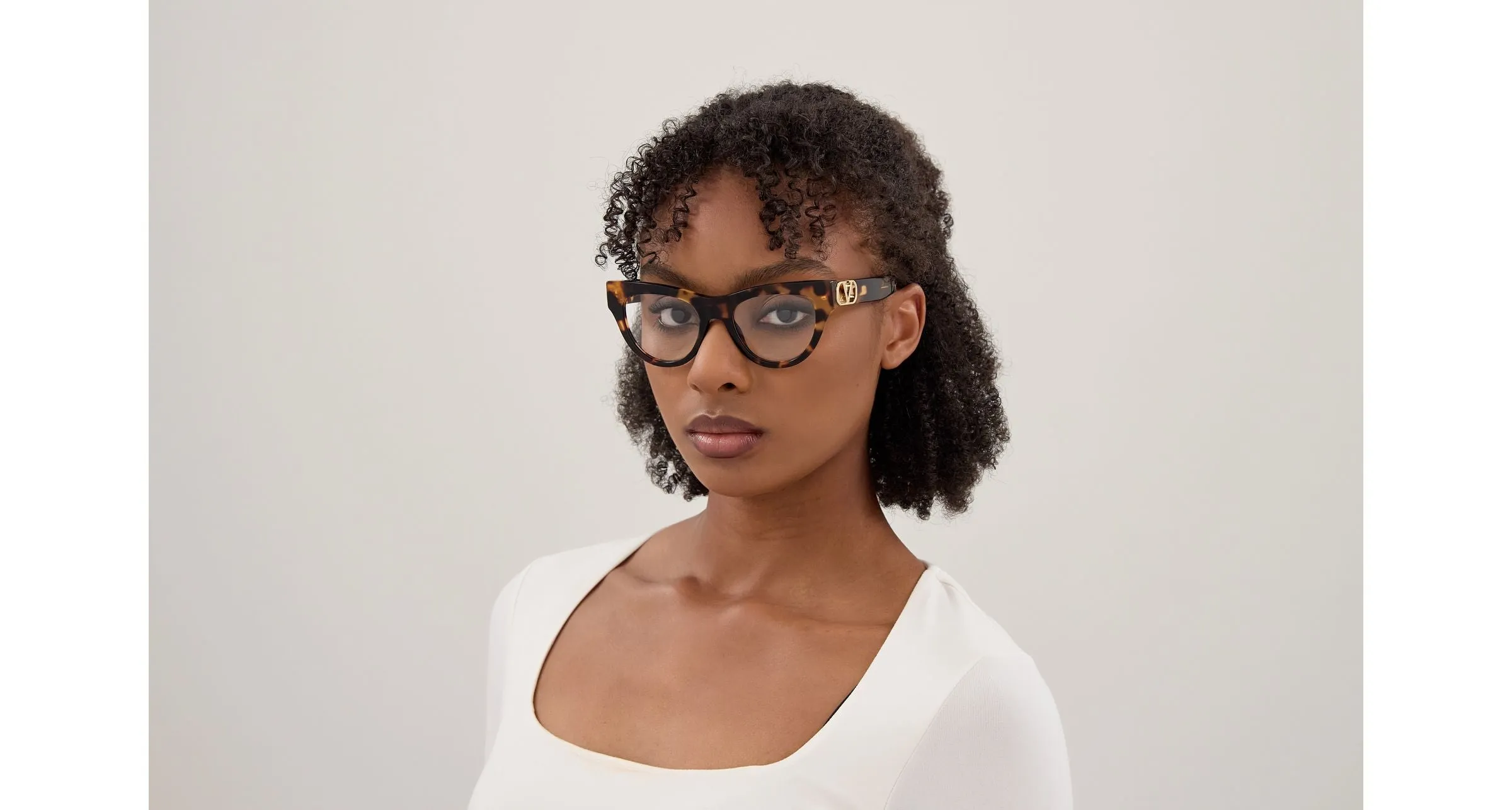 Valentino VG0054O 007 Montature da vista Acetato Havana Trasparente Cat Eye - immagine 2