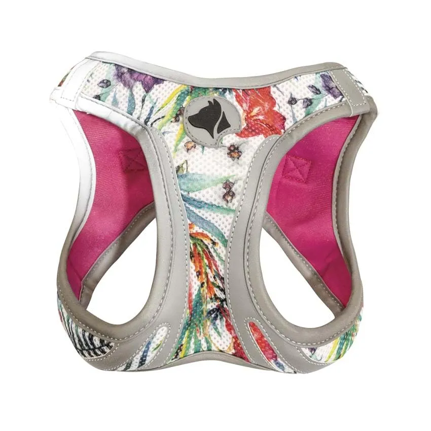 Croci Hiking Reflective Tropical - Pettorina riflettente catarifrangente per cani, regolabile e imbottita, doppia chiusura di sicurezza velcro e fibbia, taglia M 41-46 cm - immagine 1
