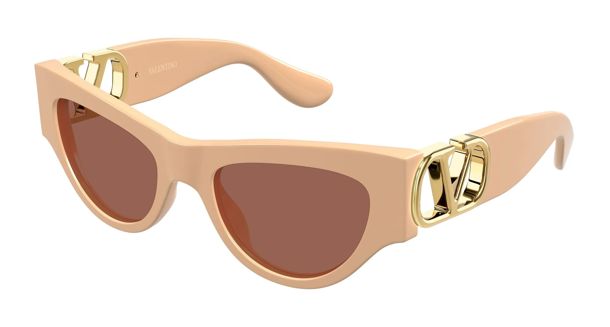 Valentino VG0053S 004 Occhiali da sole Acetato Beige Marrone Cat Eye - immagine 1