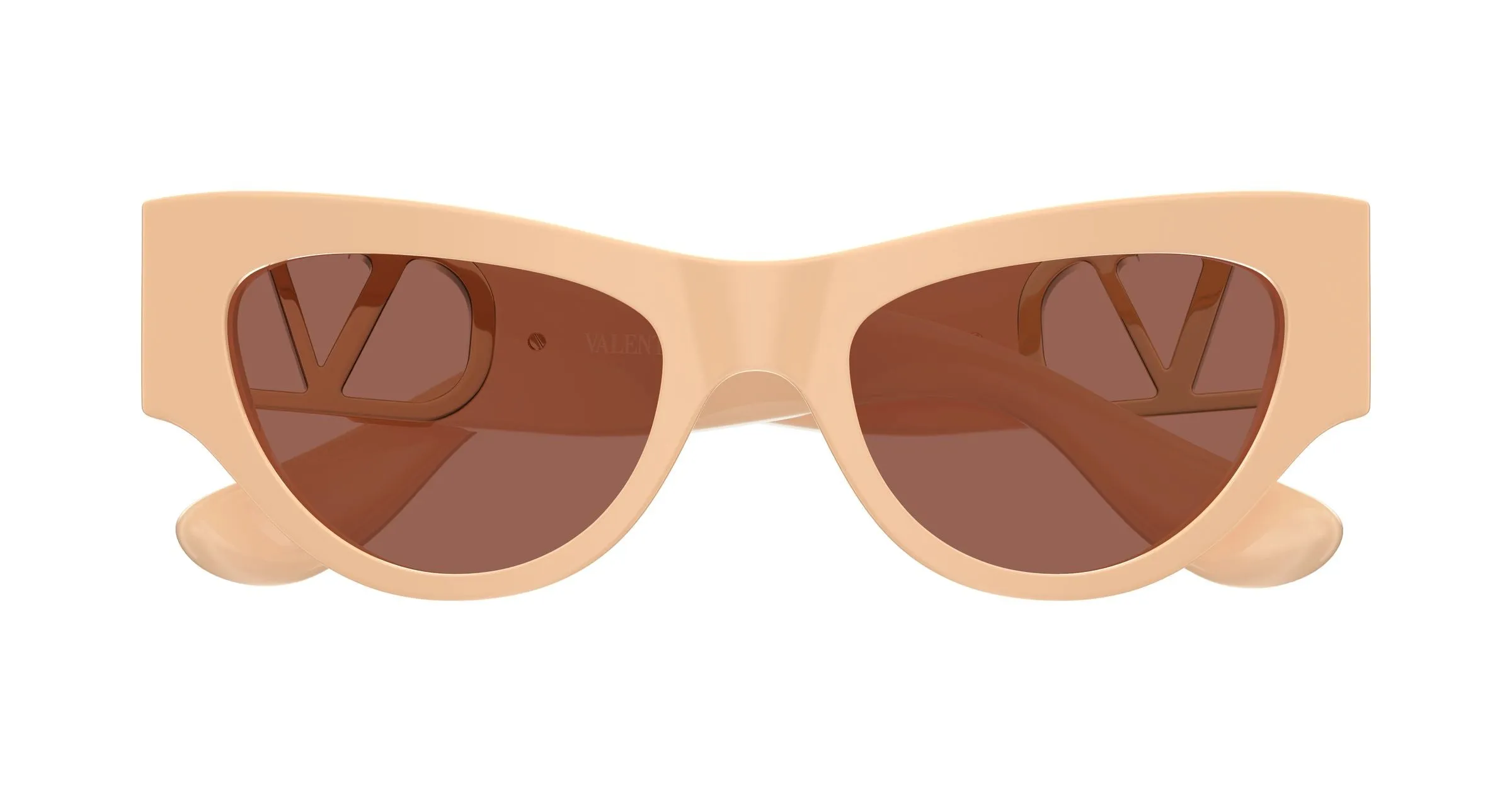 Valentino VG0053S 004 Occhiali da sole Acetato Beige Marrone Cat Eye - immagine 2